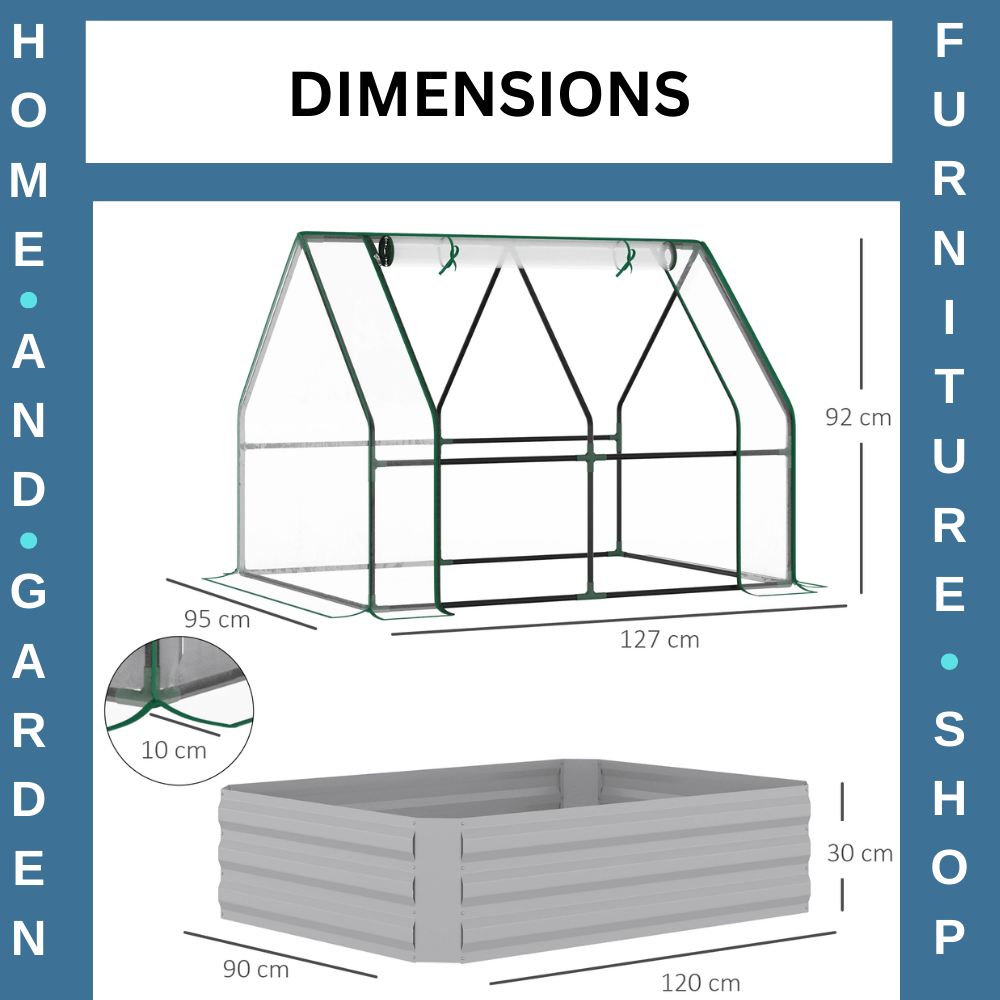 Steel Raised Garden Planter Box Kit w/ Greenhouse Cover for Use Outdoor Growing - Home and Garden Furniture Shop - rustic - furniture