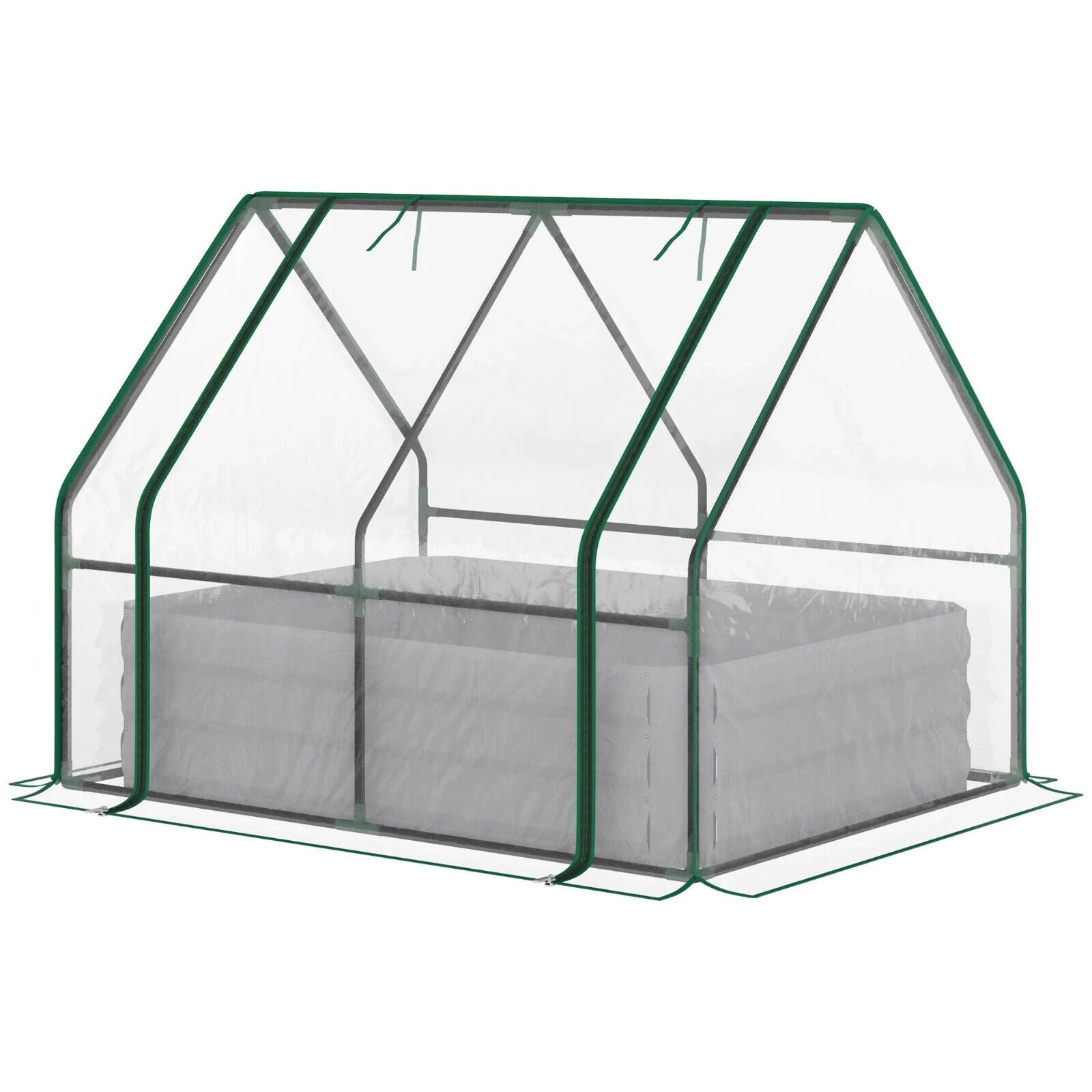 Steel Raised Garden Planter Box Kit w/ Greenhouse Cover for Use Outdoor Growing - Home and Garden Furniture Shop - #rustic - furniture#