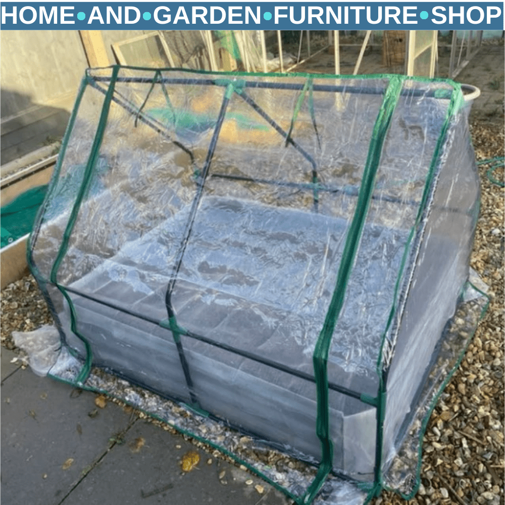 Steel Raised Garden Planter Box Kit w/ Greenhouse Cover for Use Outdoor Growing - Home and Garden Furniture Shop - rustic - furniture