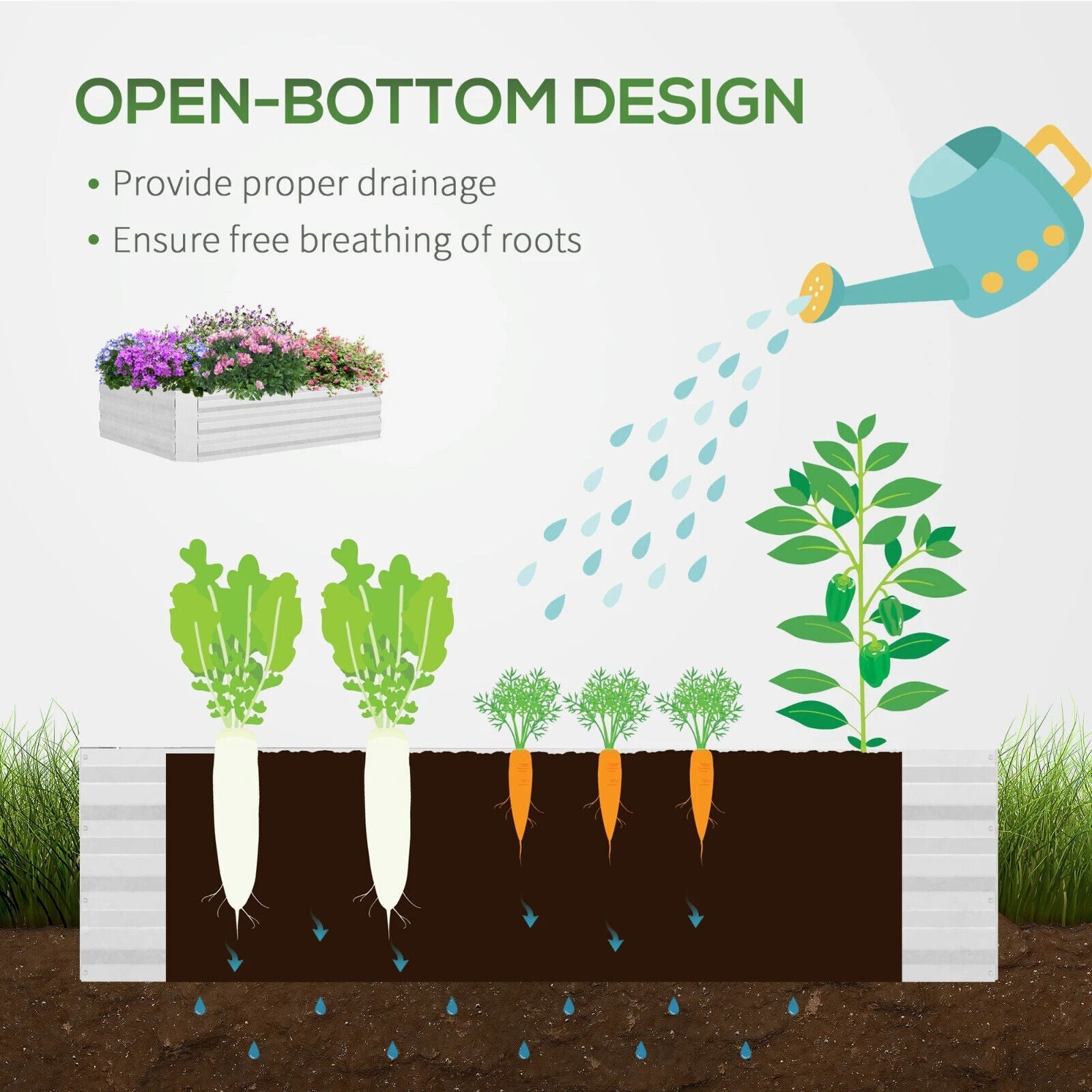 Steel Raised Garden Planter Box Kit w/ Greenhouse Cover for Use Outdoor Growing - Home and Garden Furniture Shop - #rustic - furniture#
