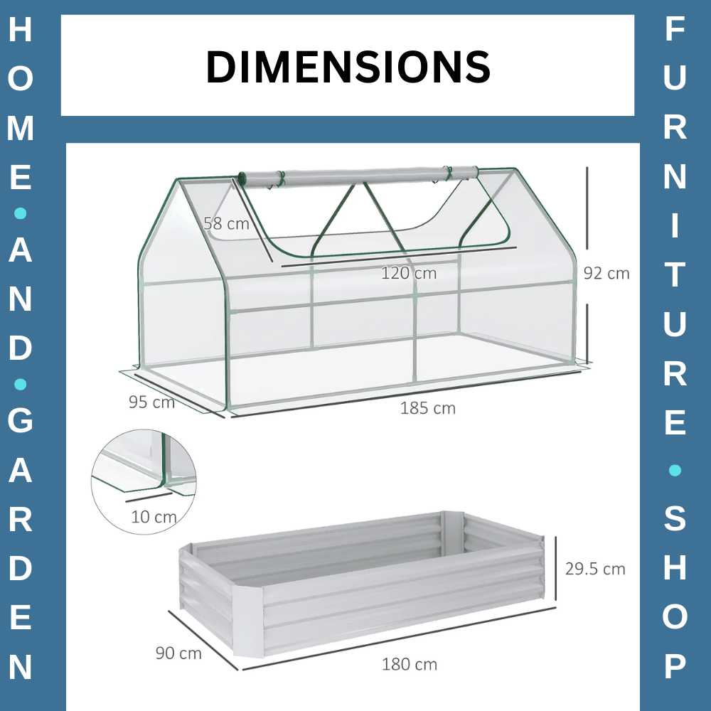 Steel Raised Garden Planter Box Kit w/ Greenhouse Cover Outdoor Dual Use Growing - Home and Garden Furniture Shop - rustic - furniture