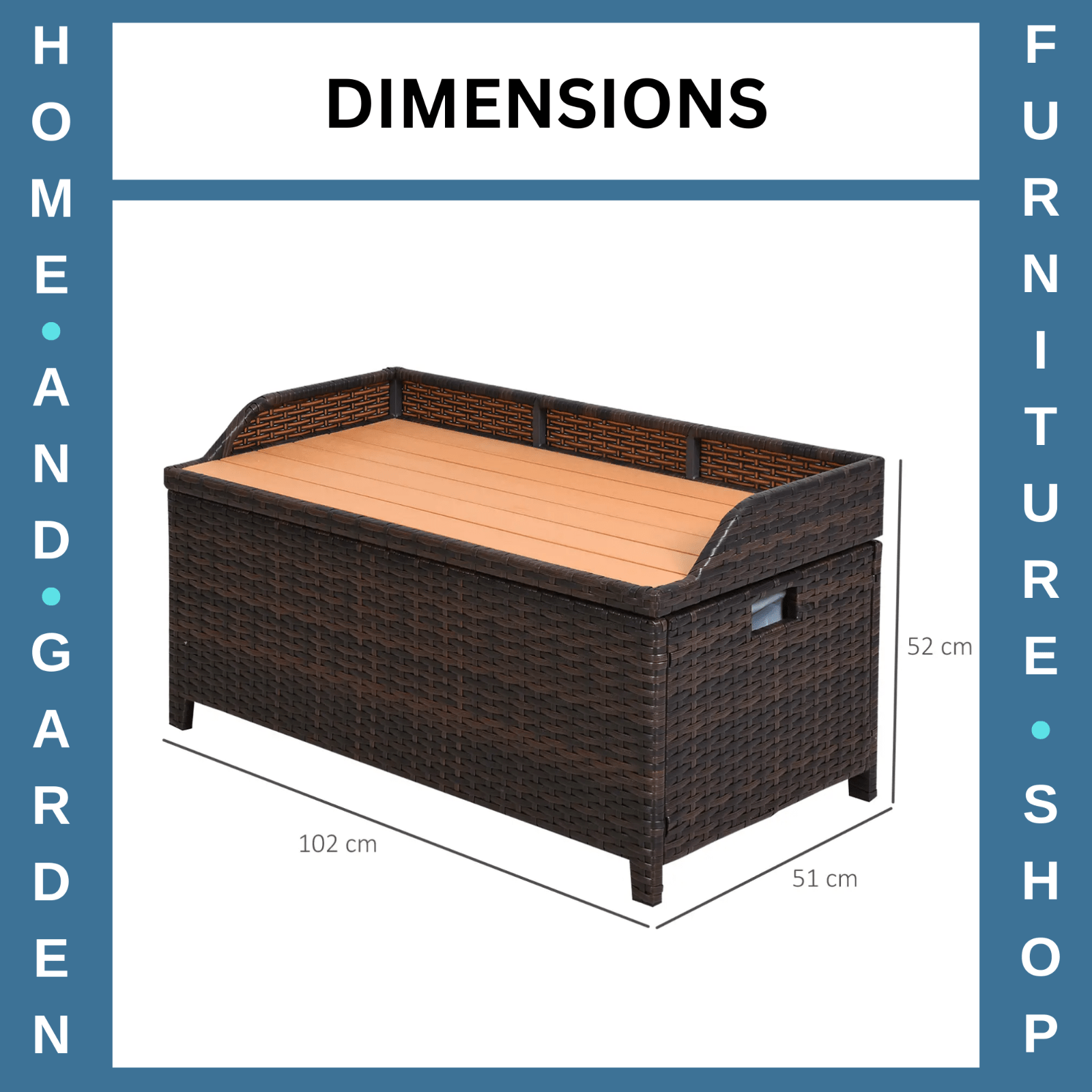 Storage Box PE Rattan Powder Coated w/ Seat Bench Rectangular Shape Mixed Brown - Home and Garden Furniture Shop - rustic - furniture