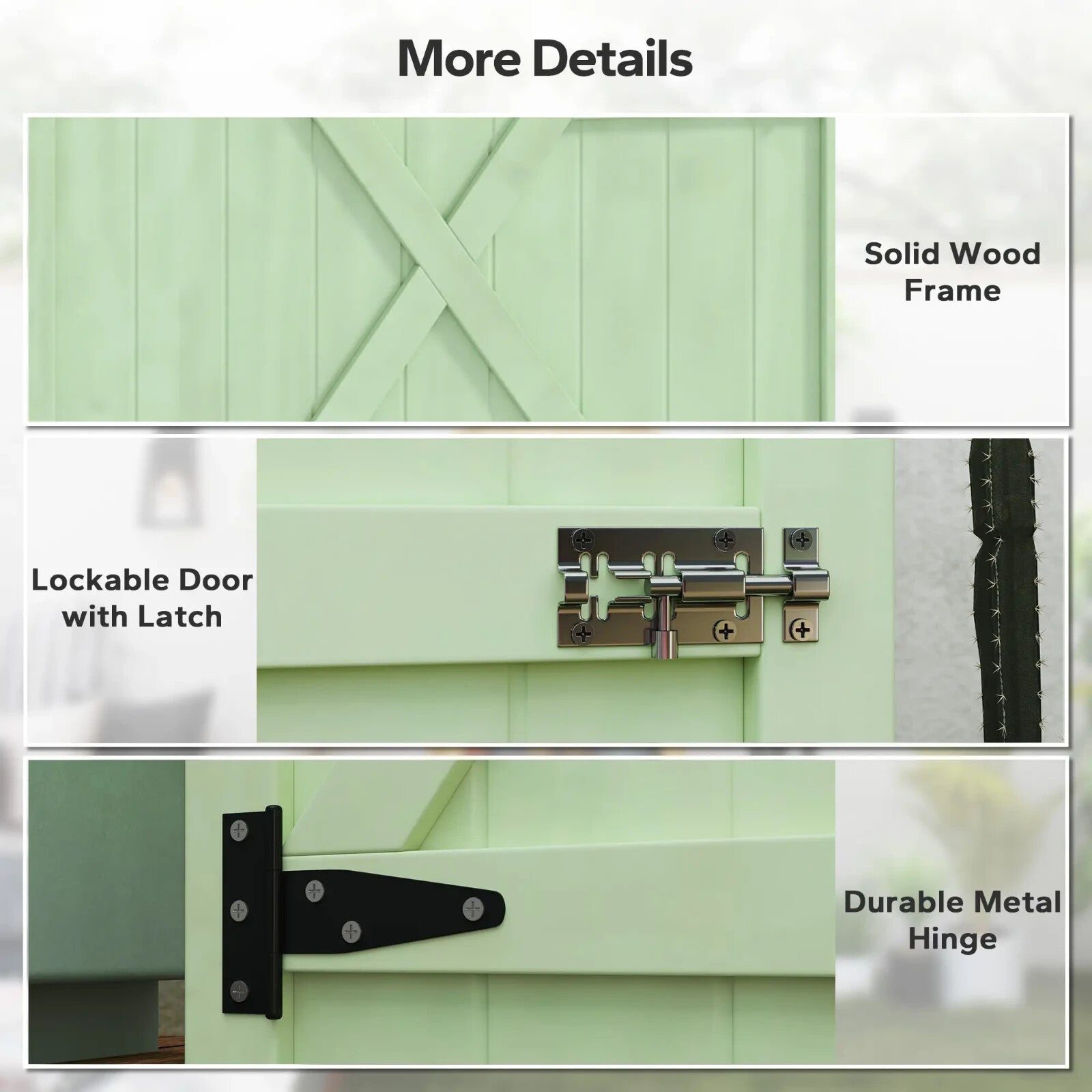 Storage Shed Waterproof with Bolt Latch Lockable Hinged Doors & Shelves Green - Home and Garden Furniture Shop - rustic - furniture