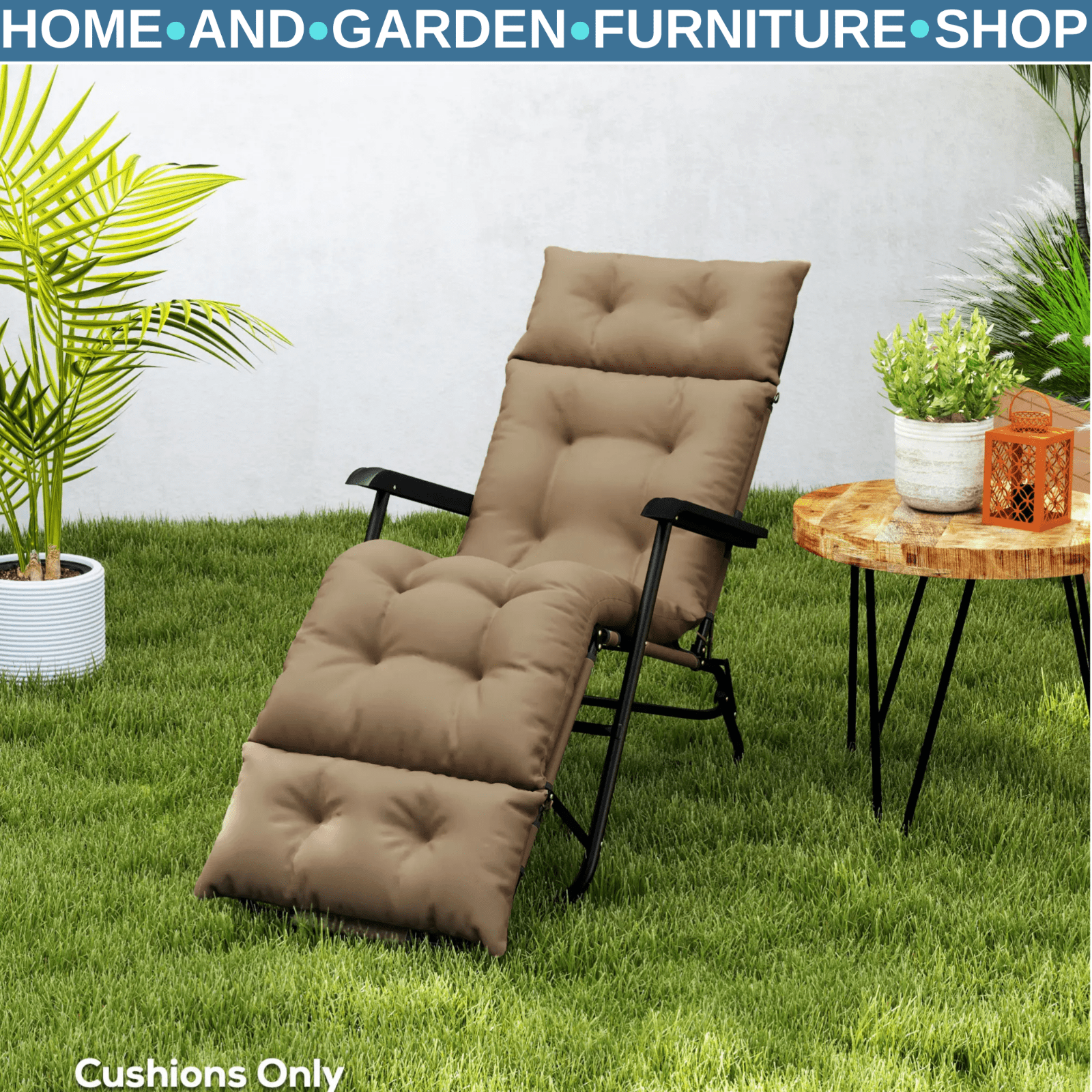 Sun Lounger Cushion Only 190x56x10cm Garden Chair Pad UPF20 Thick Outdoor Sunbed - Home and Garden Furniture Shop - rustic - furniture