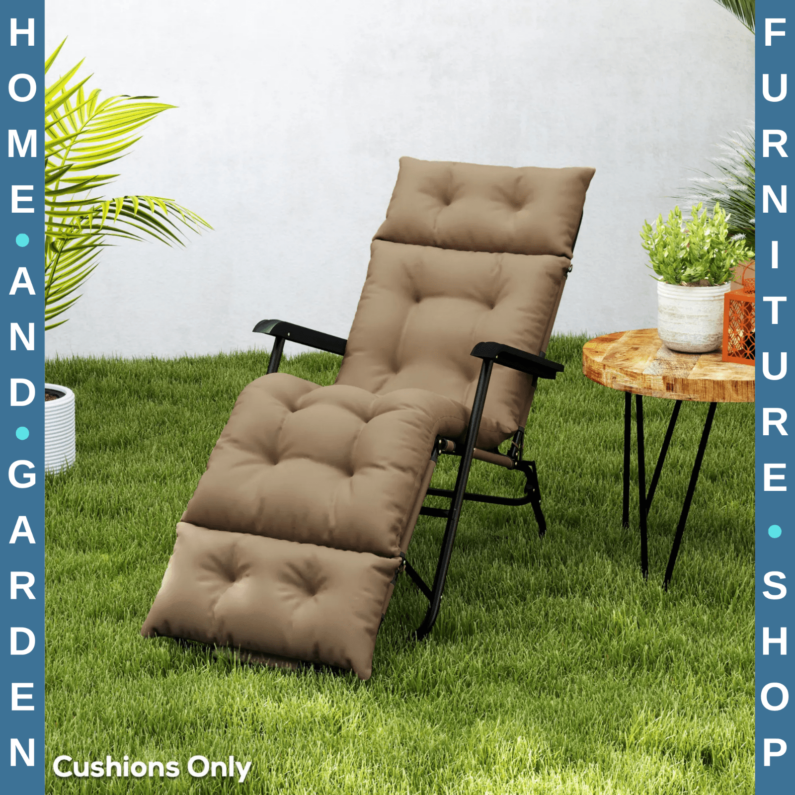 Sun Lounger Cushion Only 190x56x10cm Garden Chair Pad UPF20 Thick Outdoor Sunbed - Home and Garden Furniture Shop - rustic - furniture