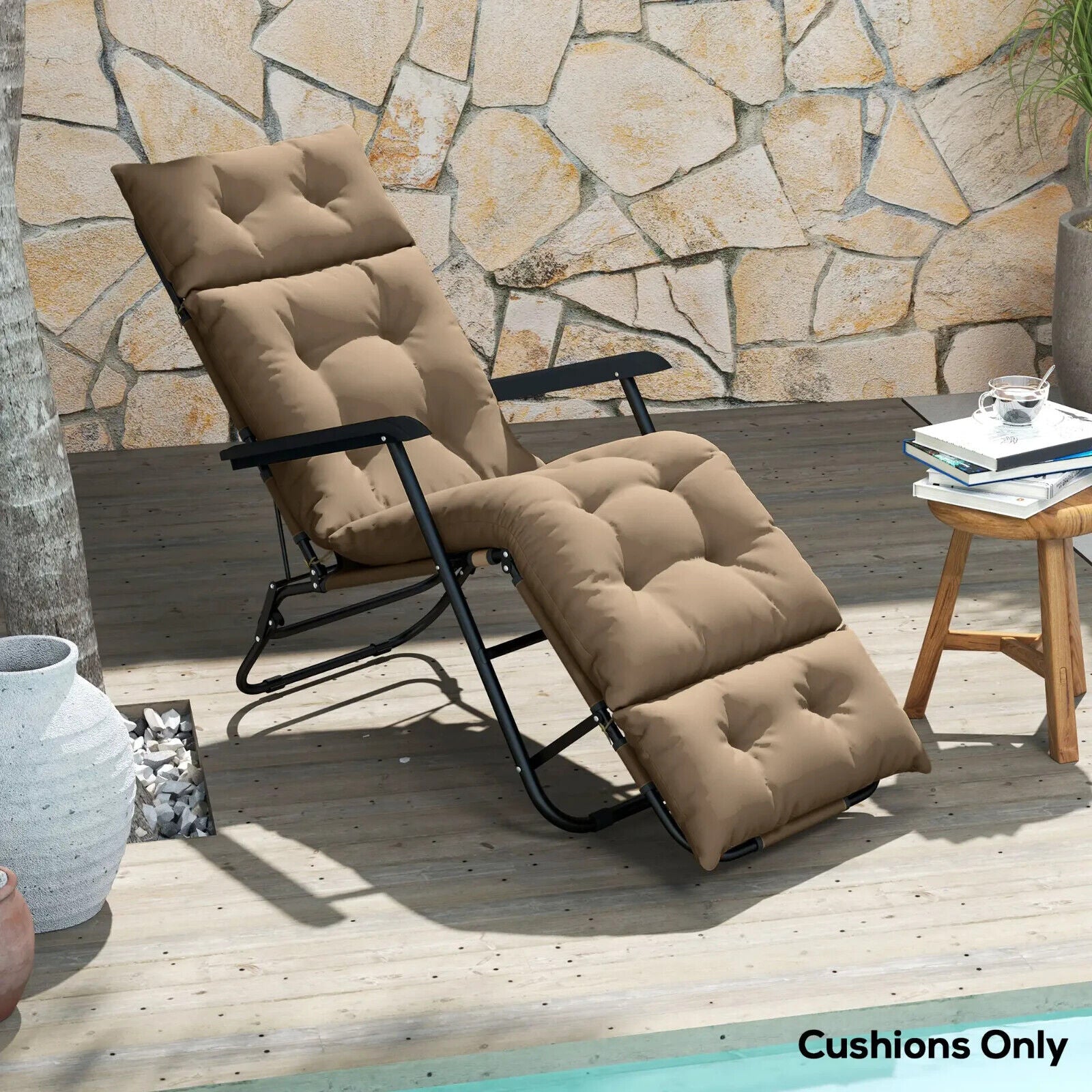Sun Lounger Cushion Only 190x56x10cm Garden Chair Pad UPF20 Thick Outdoor Sunbed - Home and Garden Furniture Shop - #rustic - furniture#