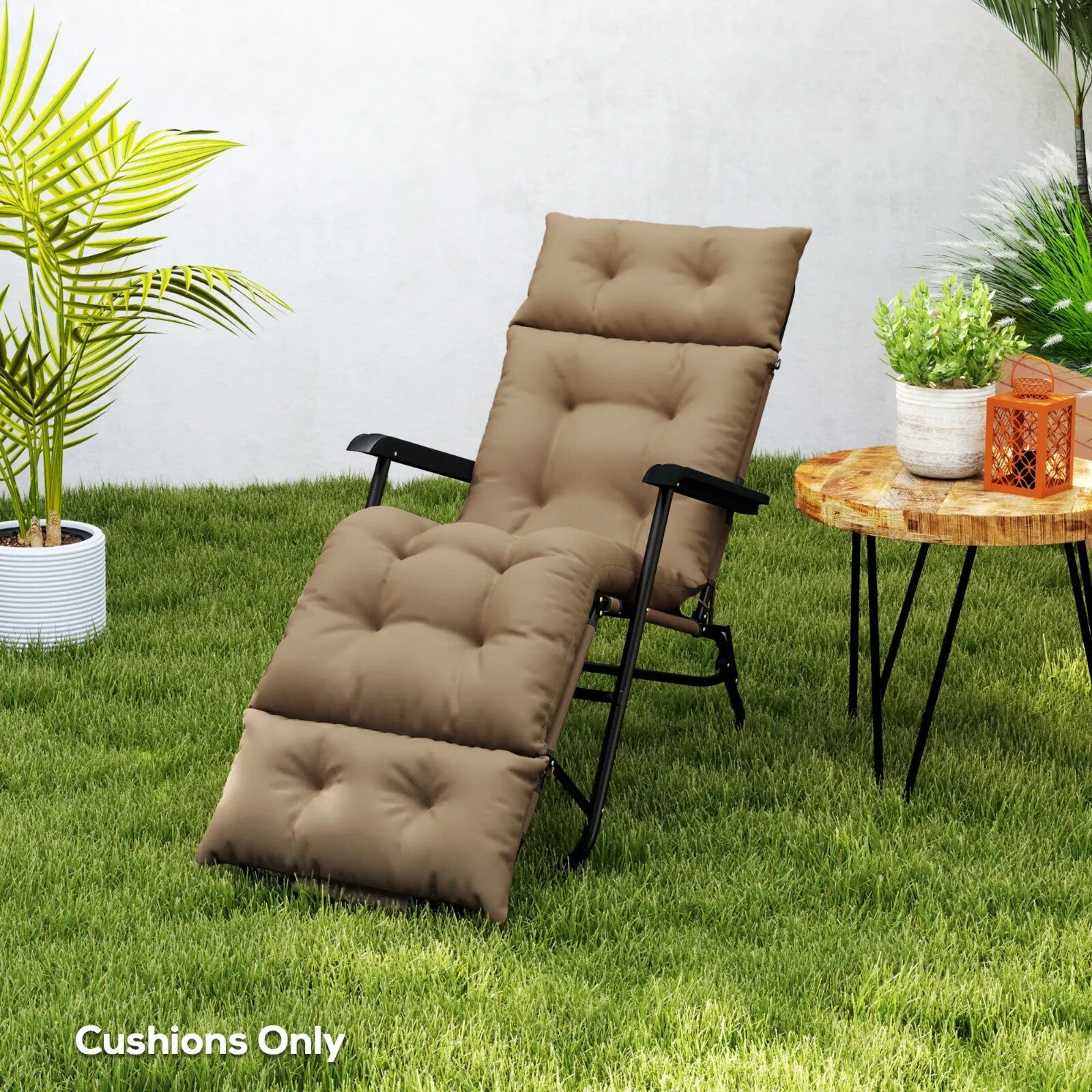 Sun Lounger Cushion Only 190x56x10cm Garden Chair Pad UPF20 Thick Outdoor Sunbed - Home and Garden Furniture Shop - rustic - furniture