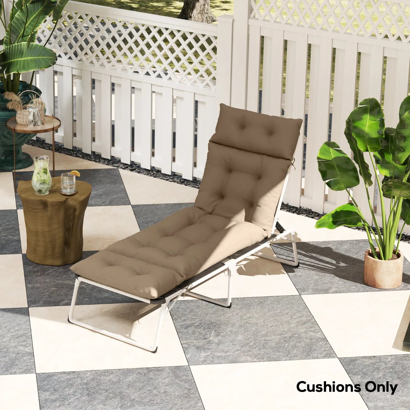 Sun Lounger Cushion Only 190x56x10cm Garden Chair Pad UPF20 Thick Outdoor Sunbed - Home and Garden Furniture Shop - rustic - furniture