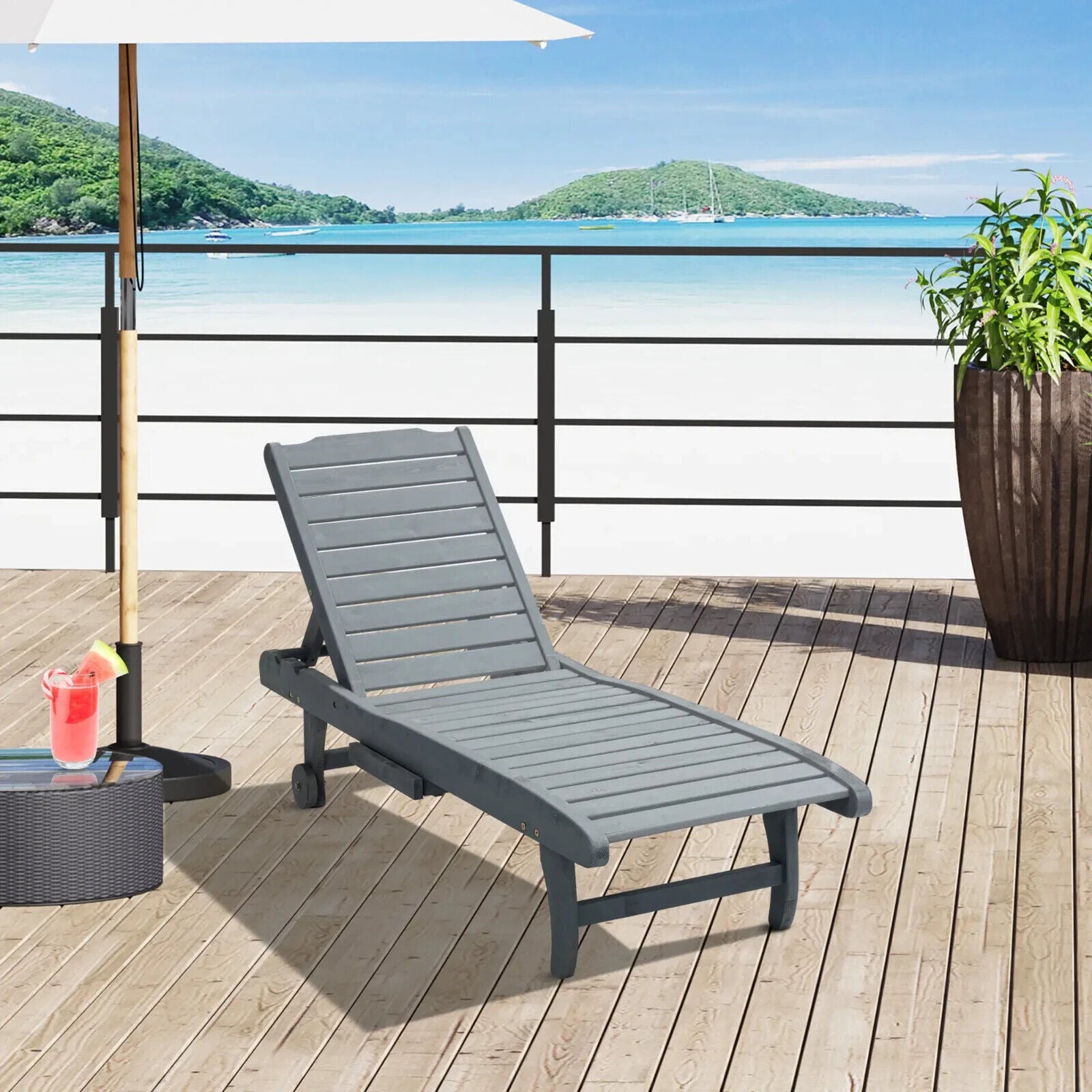 Sun Lounger Cushion Only 190x56x10cm Garden Chair Pad UPF20 Thick Sunbed Cushion - Home and Garden Furniture Shop - #rustic - furniture#