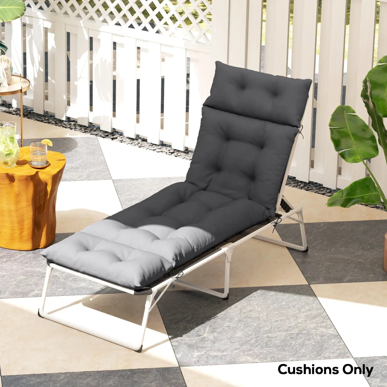 Sun Lounger Cushion Only 190x56x10cm Garden Lounge Chair Pad UPF20 Thick Sunbed - Home and Garden Furniture Shop - #rustic - furniture#