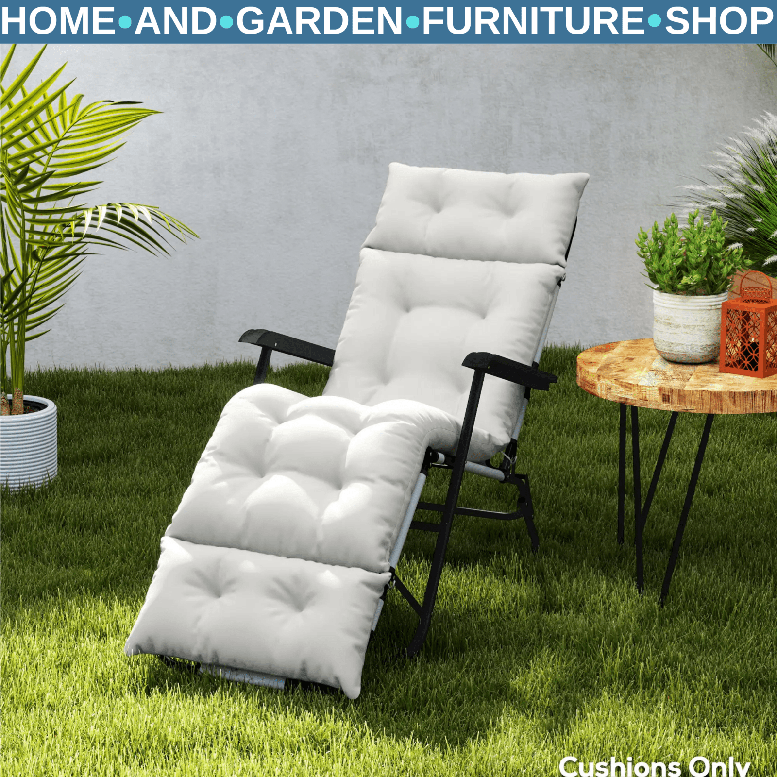 Sun Lounger Cushion Replacement Garden Lounge Chair Pad Light Grey Polyester - Home and Garden Furniture Shop - #rustic - furniture#