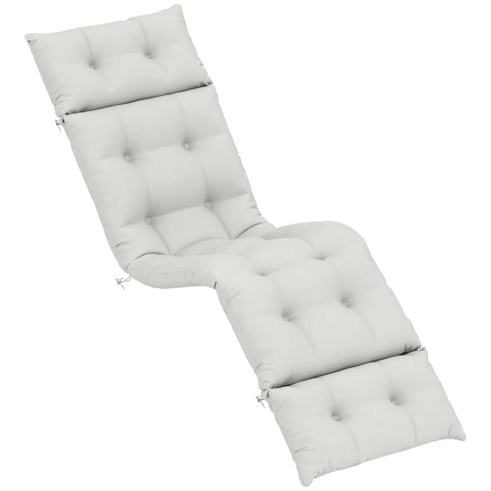 Sun Lounger Cushion Replacement Garden Lounge Chair Pad Light Grey Polyester - Home and Garden Furniture Shop - #rustic - furniture#