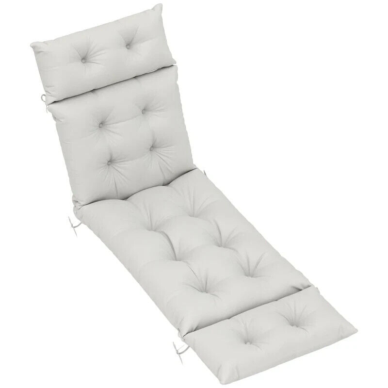 Sun Lounger Cushion Replacement Garden Lounge Chair Pad Light Grey Polyester - Home and Garden Furniture Shop - #rustic - furniture#