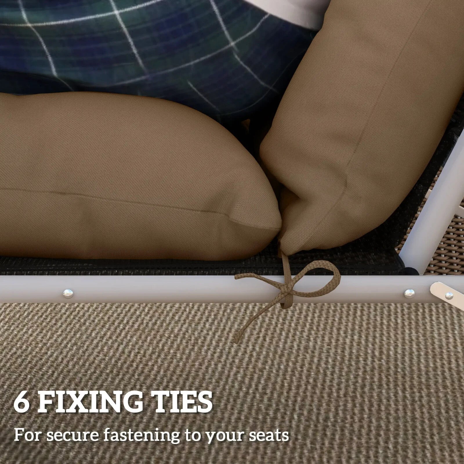 Sun Lounger Cushions Only 190x56x10cm Set of 2 Garden Chair Pads UPF20 Thick - Home and Garden Furniture Shop - rustic - furniture