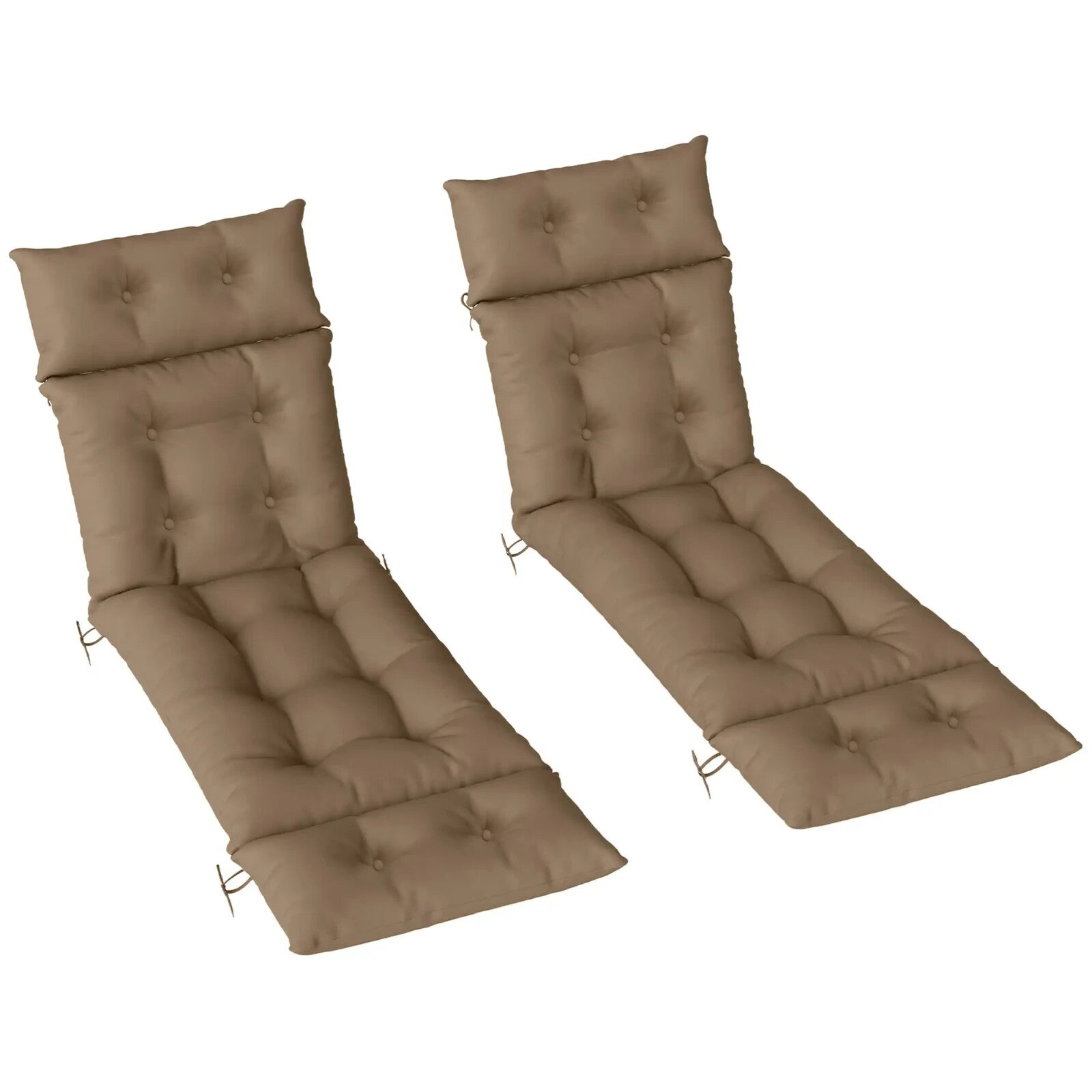 Sun Lounger Cushions Only 190x56x10cm Set of 2 Garden Chair Pads UPF20 Thick - Home and Garden Furniture Shop - rustic - furniture