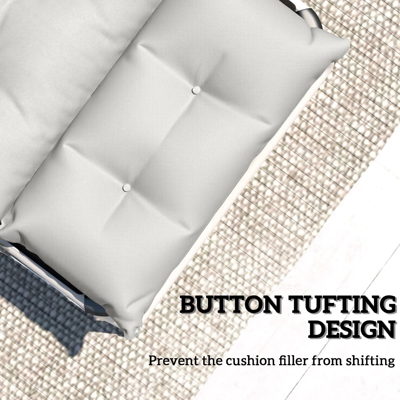 Sun Lounger Cushions Only 190x56x10cm Set of 2 Garden Lounge Chair Pads UPF20 - Home and Garden Furniture Shop - rustic - furniture