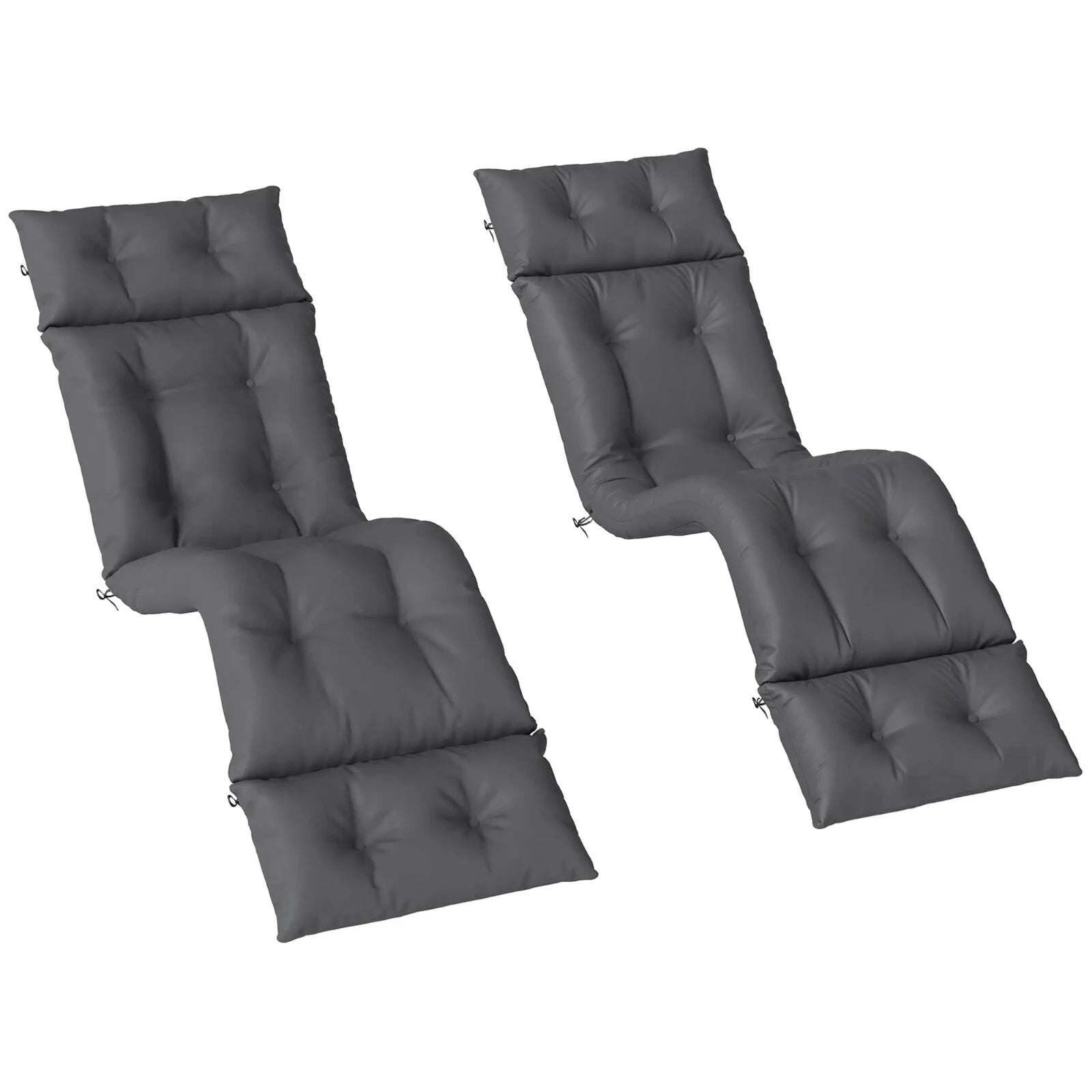 Sun Lounger Cushions Only 190x56x10cm Set of 2 Garden Lounge Chair Pads UPF20 - Home and Garden Furniture Shop - rustic - furniture