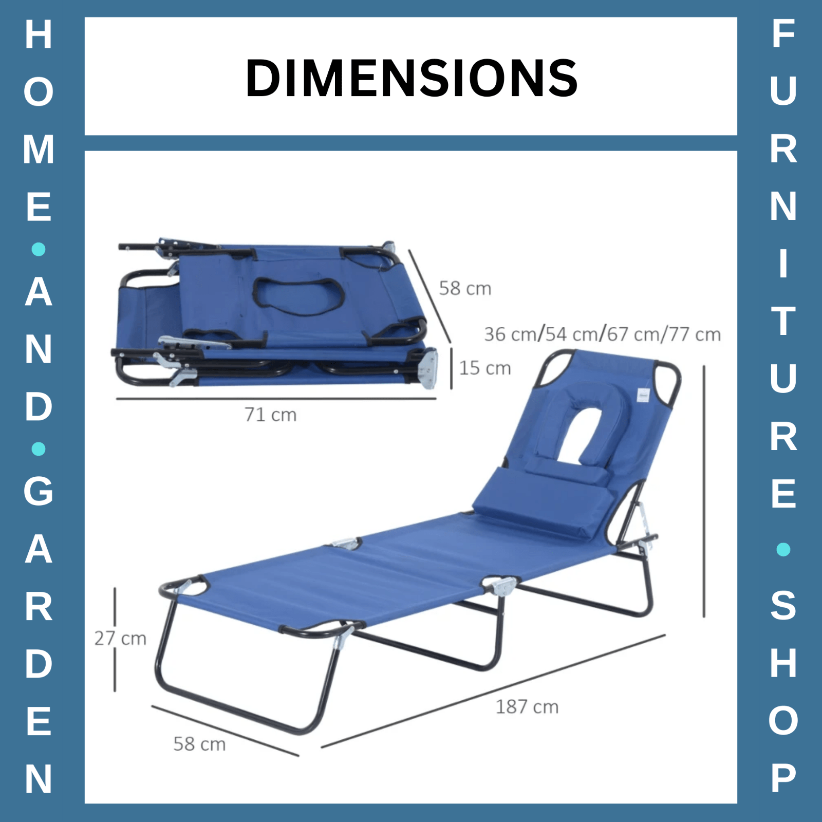 Sun Lounger Folding Recliner Chair Portable Reclining Garden Seat Day Bed Black - Home and Garden Furniture Shop - rustic - furniture
