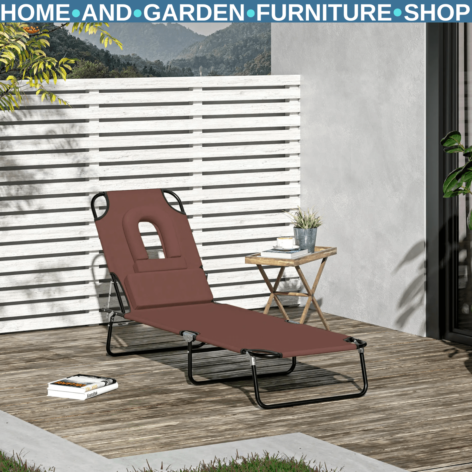 Sun Lounger Folding Recliner Chair Portable Reclining Garden Seat Day Bed Black - Home and Garden Furniture Shop - rustic - furniture