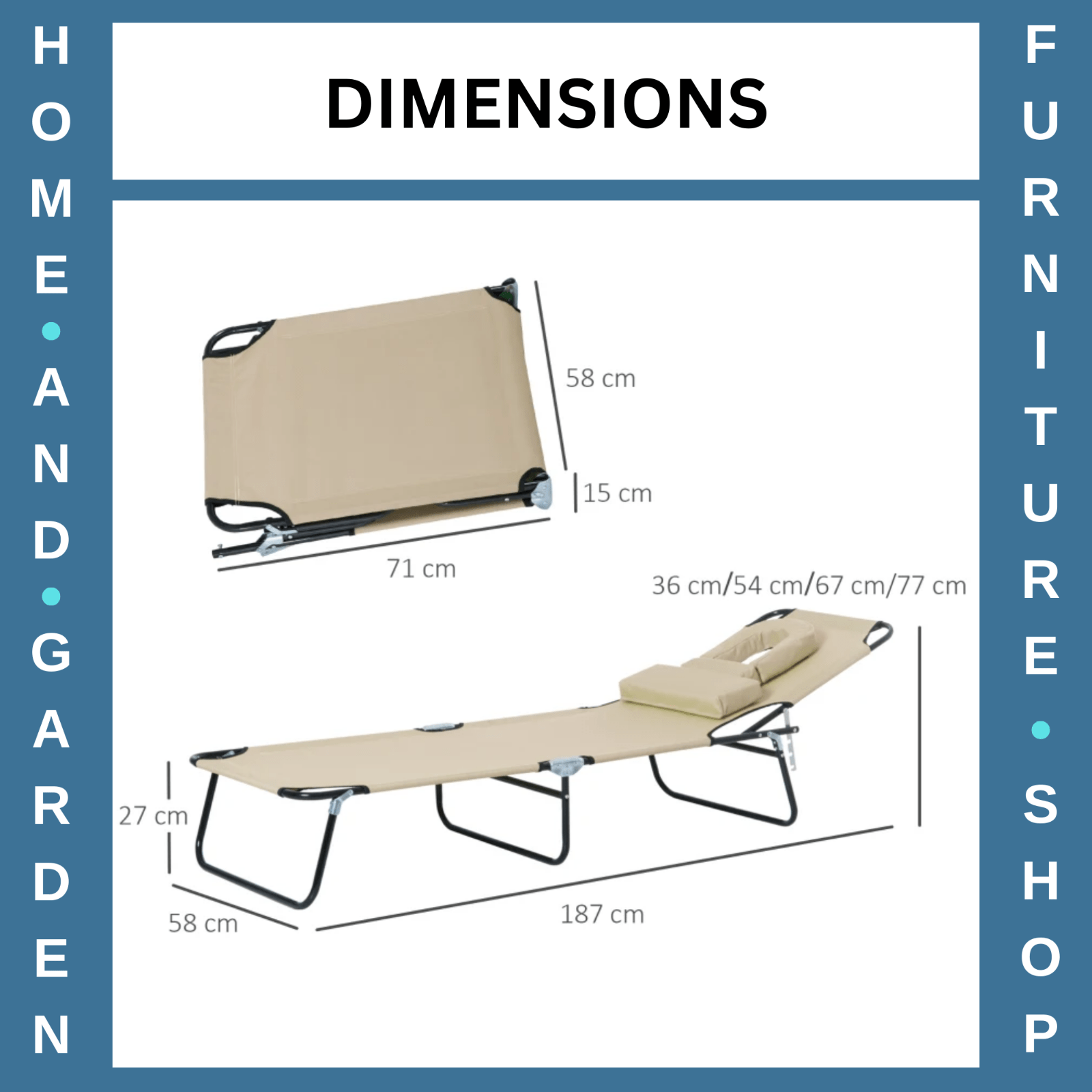 Sun Lounger Folding Recliner Chair Portable Reclining Garden Seat Day Bed Black - Home and Garden Furniture Shop - rustic - furniture