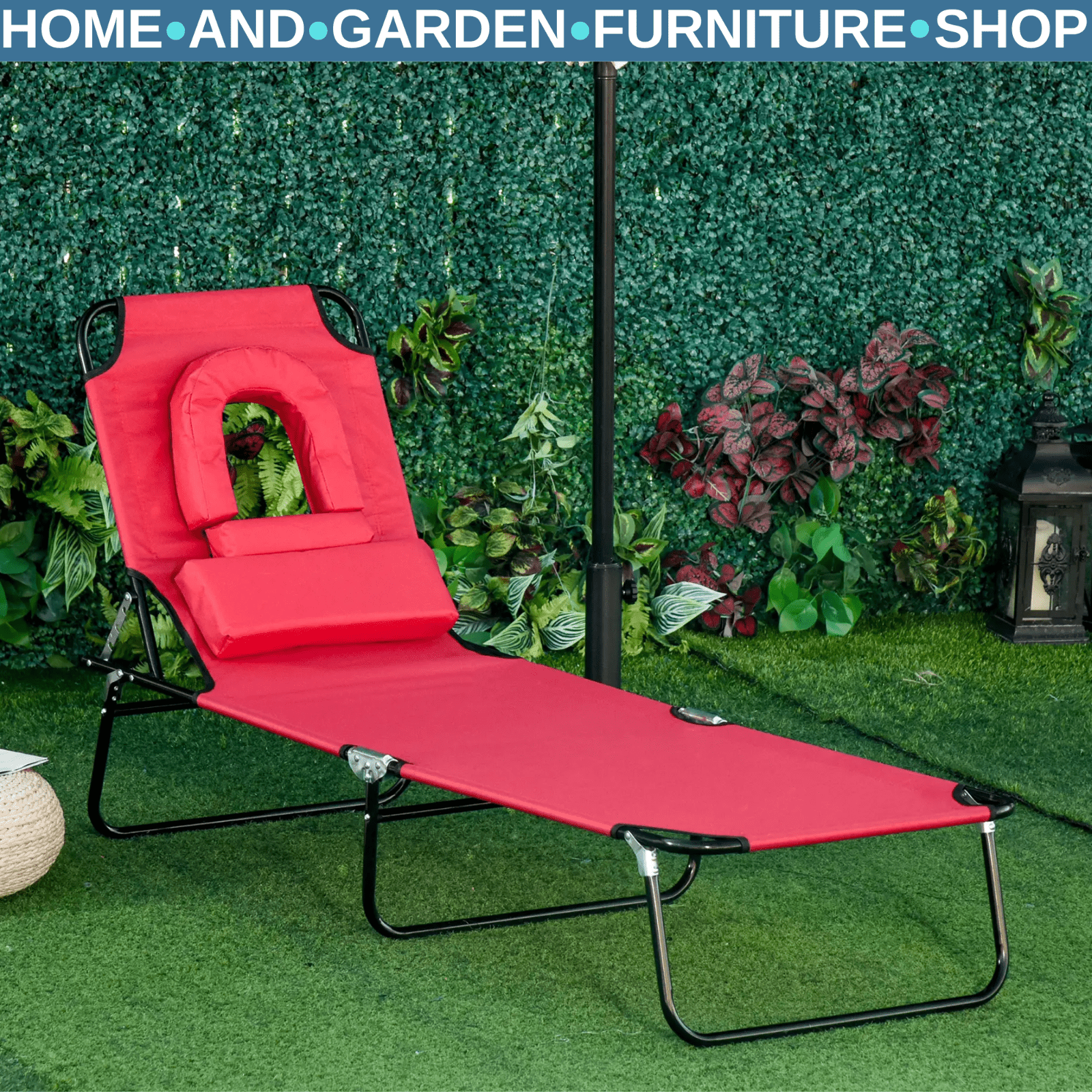 Sun Lounger Folding Recliner Chair Portable Reclining Garden Seat Day Bed Black - Home and Garden Furniture Shop - rustic - furniture