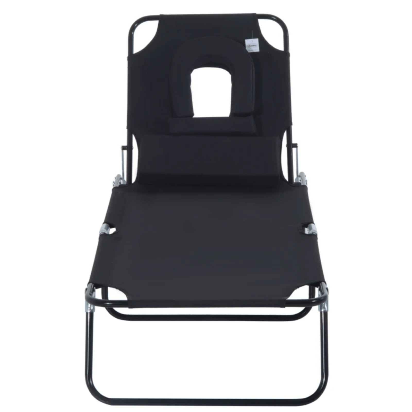 Sun Lounger Folding Recliner Chair Portable Reclining Garden Seat Day Bed Black - Home and Garden Furniture Shop - rustic - furniture