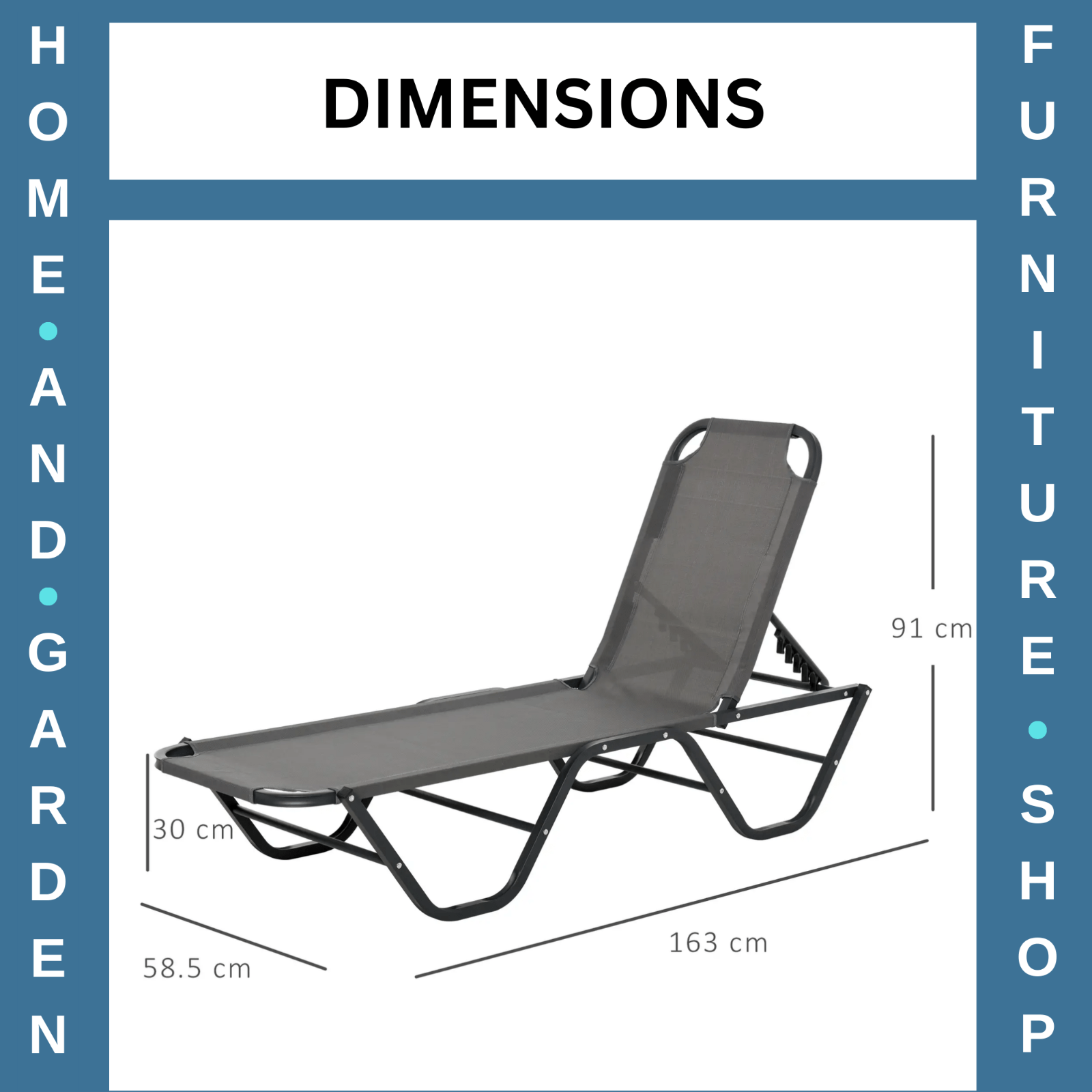 Sun Lounger Recliner Relaxer With 5 Position Adjustable Backrest For Garden Pool - Home and Garden Furniture Shop - rustic - furniture