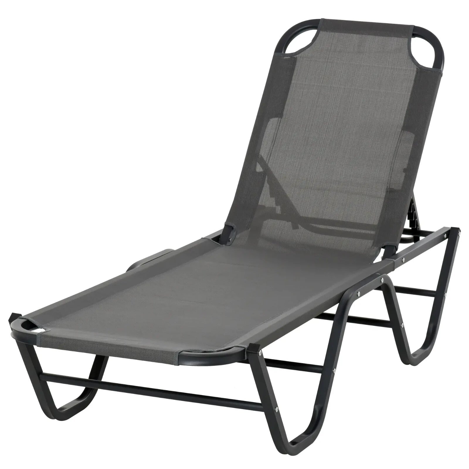 Sun Lounger Recliner Relaxer With 5 Position Adjustable Backrest For Garden Pool - Home and Garden Furniture Shop - rustic - furniture