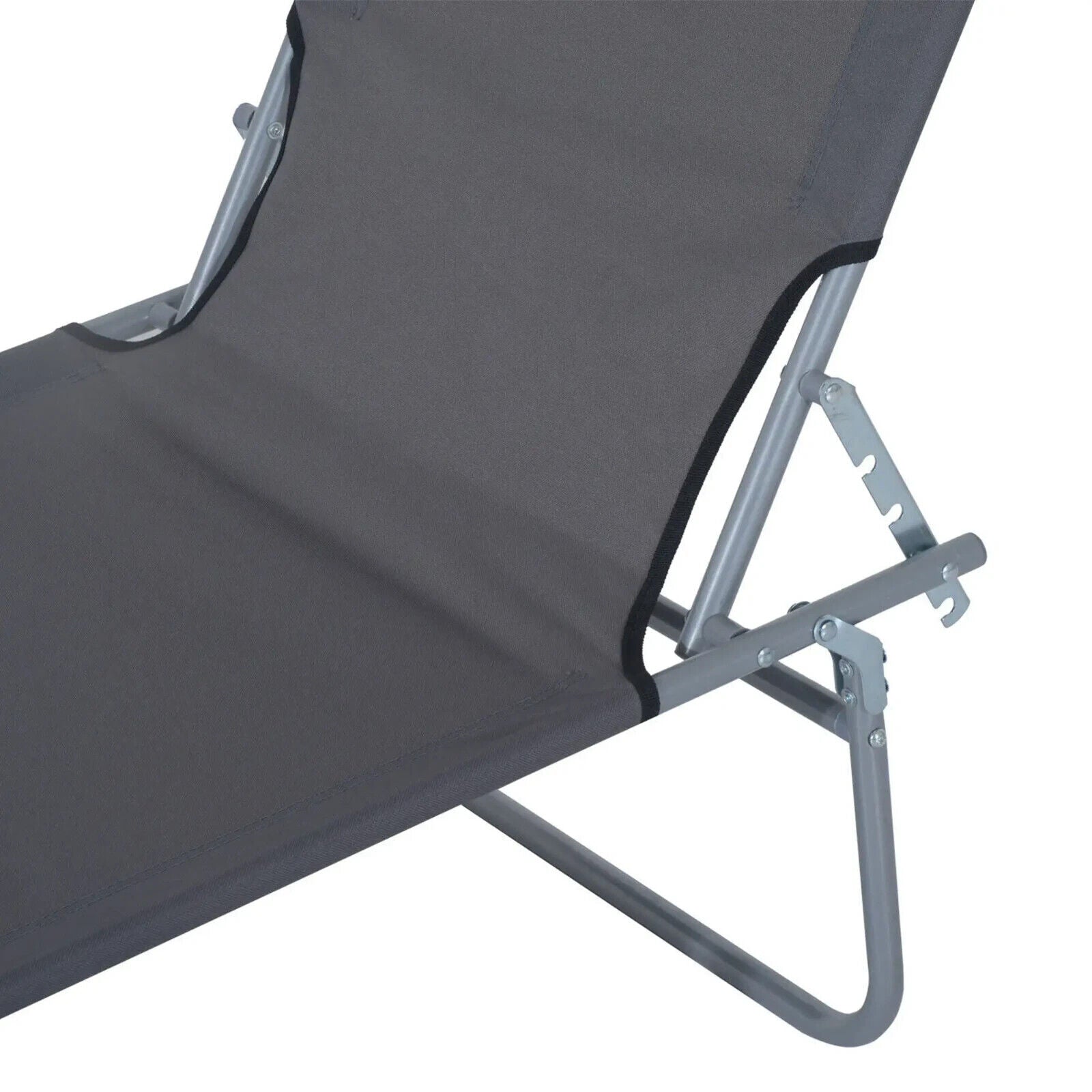 Sun Lounger Recliner Seat Folding Patio Chair Sun Shade Garden Outdoor Bed Grey - Home and Garden Furniture Shop - #rustic - furniture#
