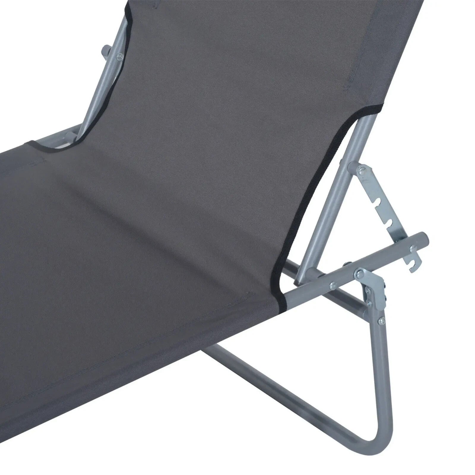 Sun Lounger Recliner Seat Folding Patio Chair Sun Shade Garden Outdoor Bed Grey - Home and Garden Furniture Shop - rustic - furniture