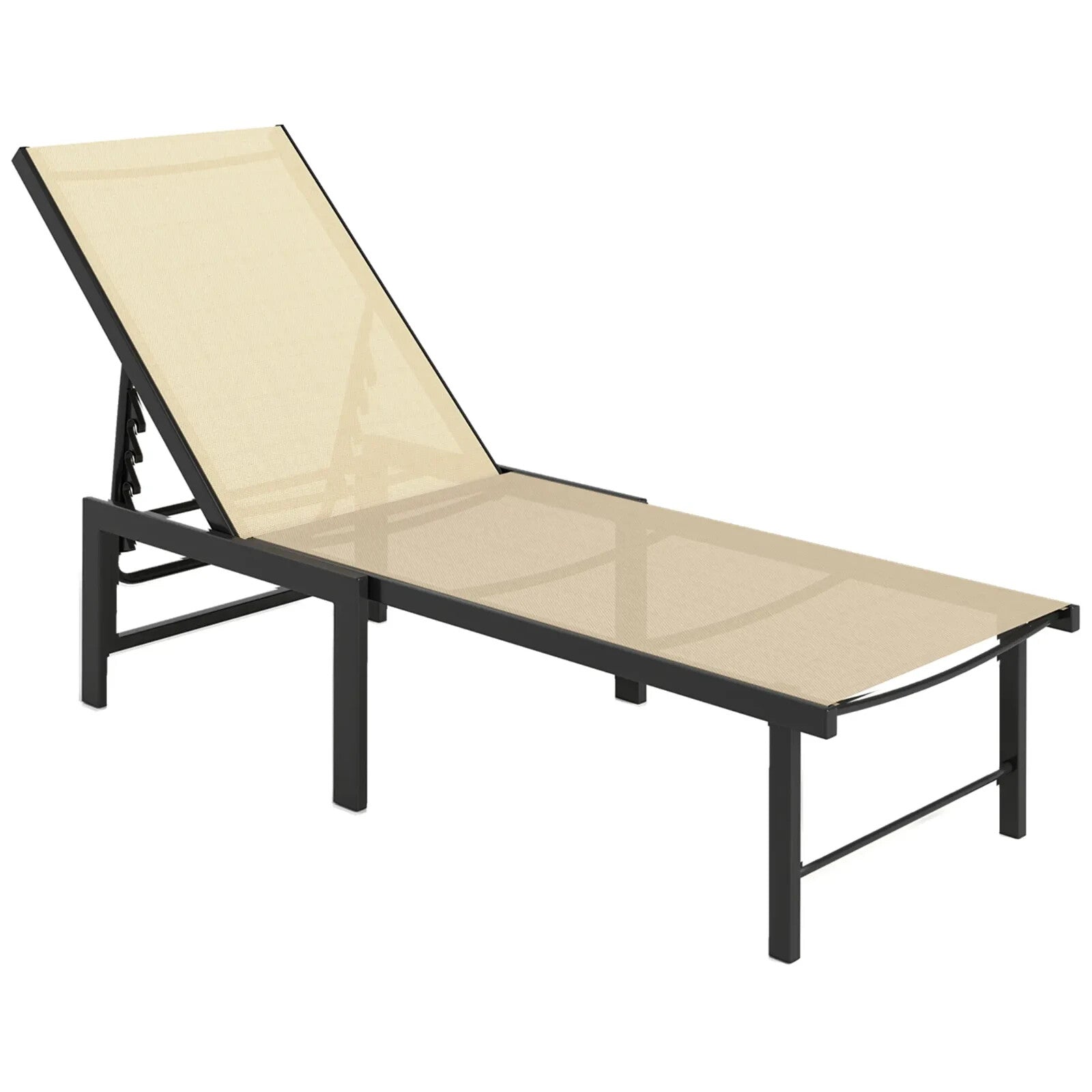 Sun Lounger Reclining Garden Chair with Pillow 5 Level Adjustable Outdoor Sunbed - Home and Garden Furniture Shop - rustic - furniture