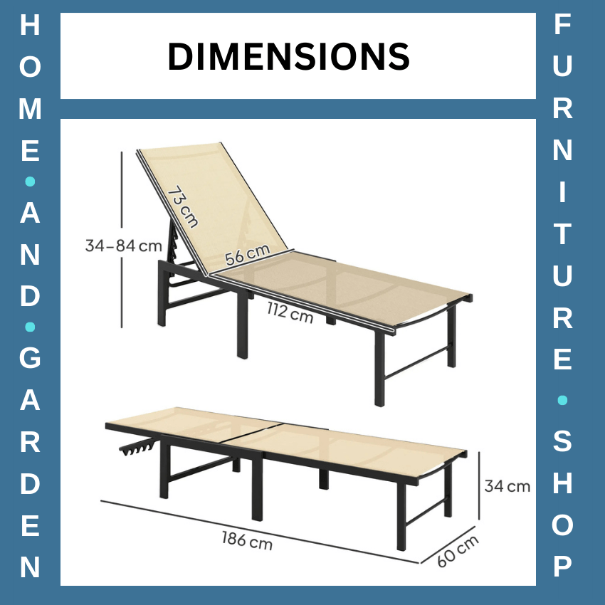 Sun Lounger Reclining Garden Chair with Pillow 5 Level Adjustable Outdoor Sunbed - Home and Garden Furniture Shop - rustic - furniture