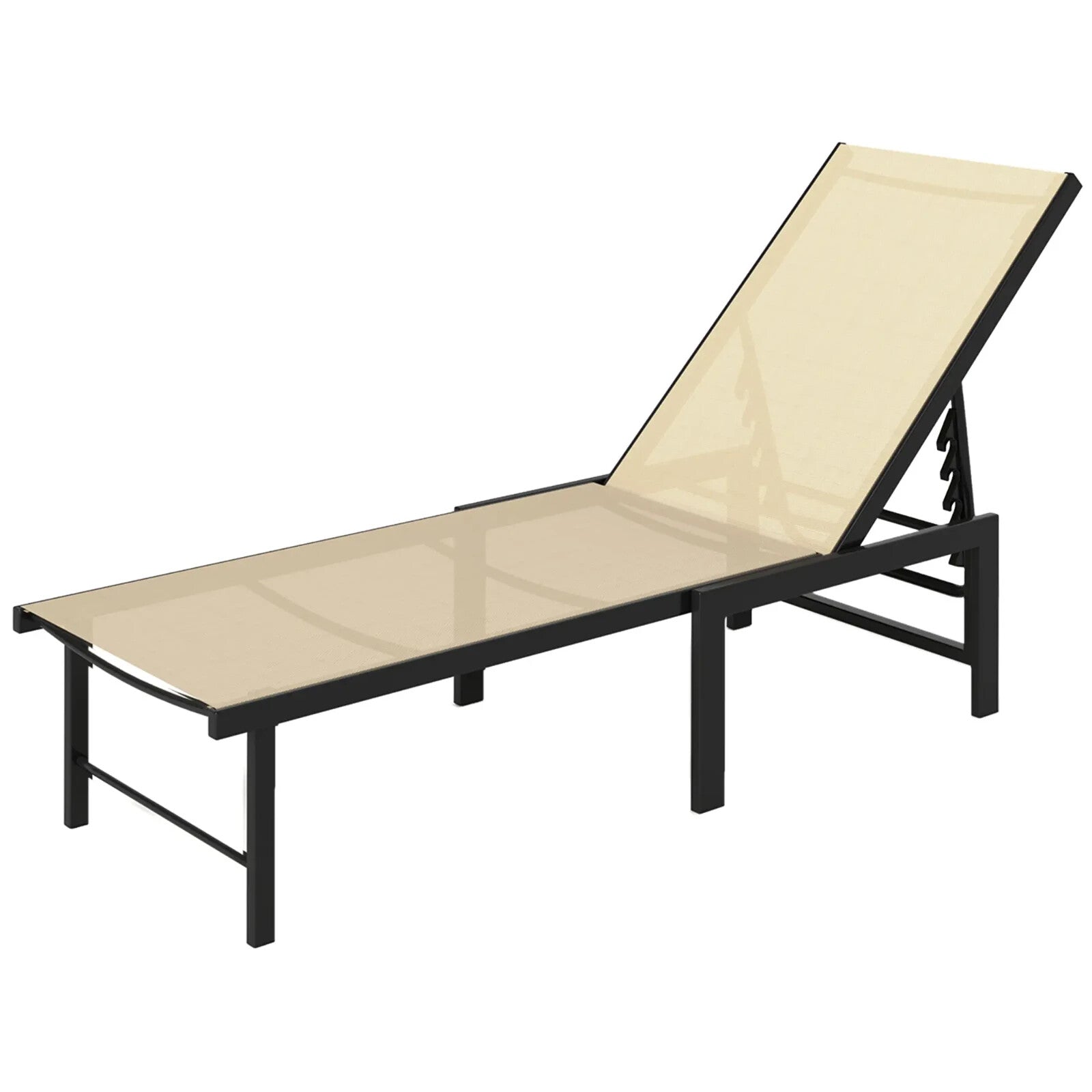 Sun Lounger Reclining Garden Chair with Pillow 5 Level Adjustable Outdoor Sunbed - Home and Garden Furniture Shop - rustic - furniture