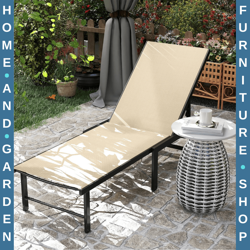 Sun Lounger Reclining Garden Chair with Pillow 5 Level Adjustable Outdoor Sunbed - Home and Garden Furniture Shop - rustic - furniture