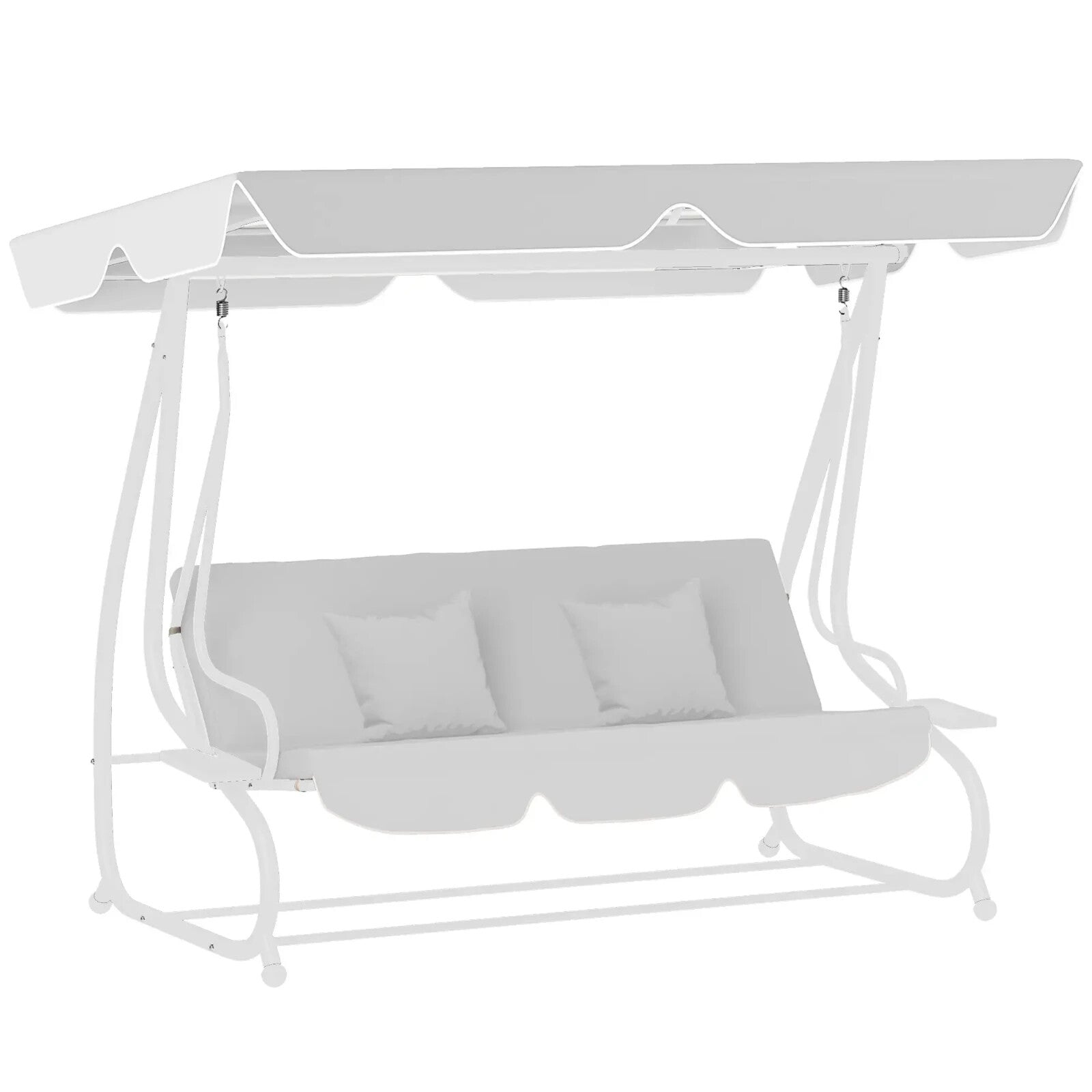 Swing Bench Canopy 3 - Seater Replacement Water - Resistant with Hooks Light Grey - Home and Garden Furniture Shop - rustic - furniture