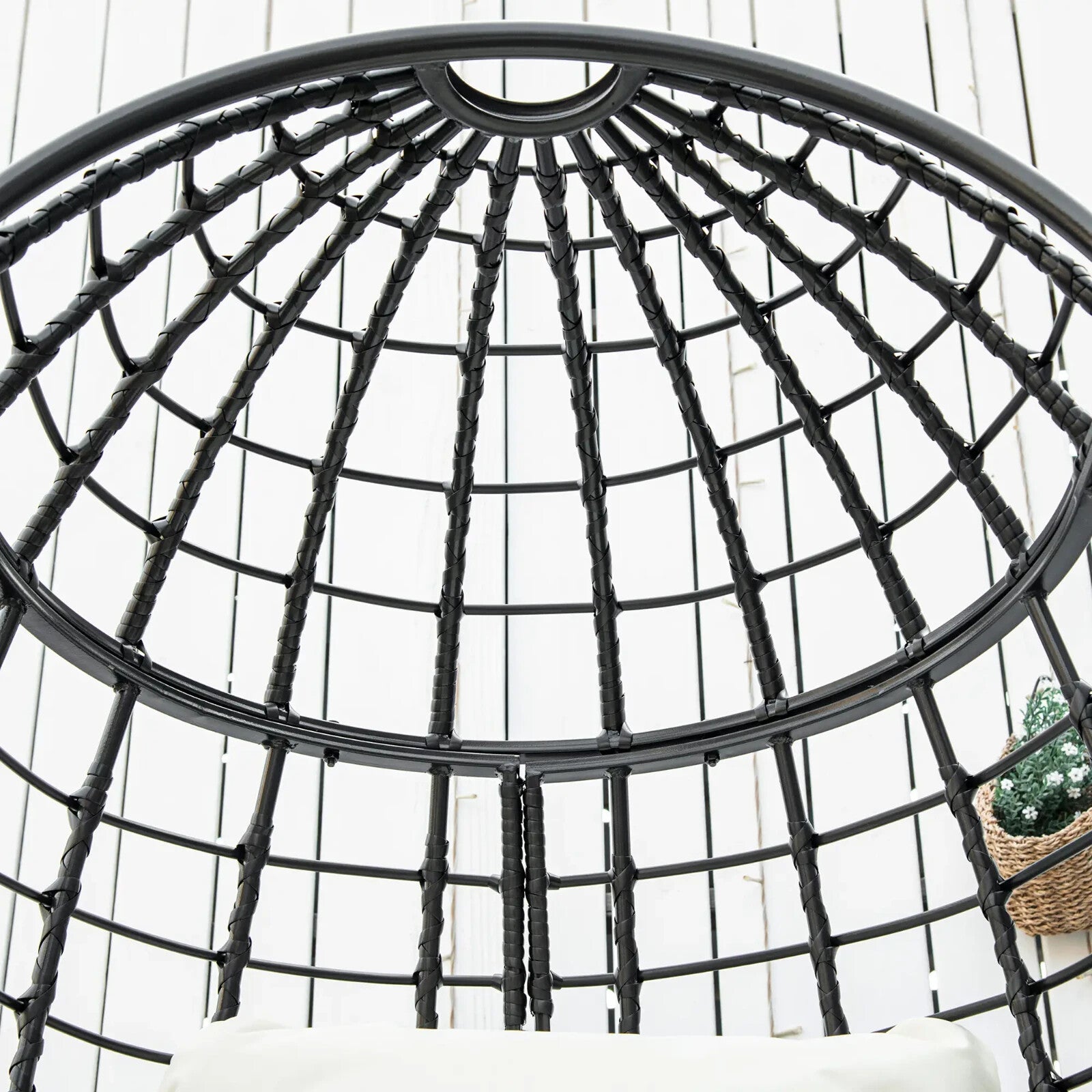 Swivel Rattan Egg Chair with Cushion and Pillow for Garden Patio or Balcony Use - Home and Garden Furniture Shop - rustic - furniture