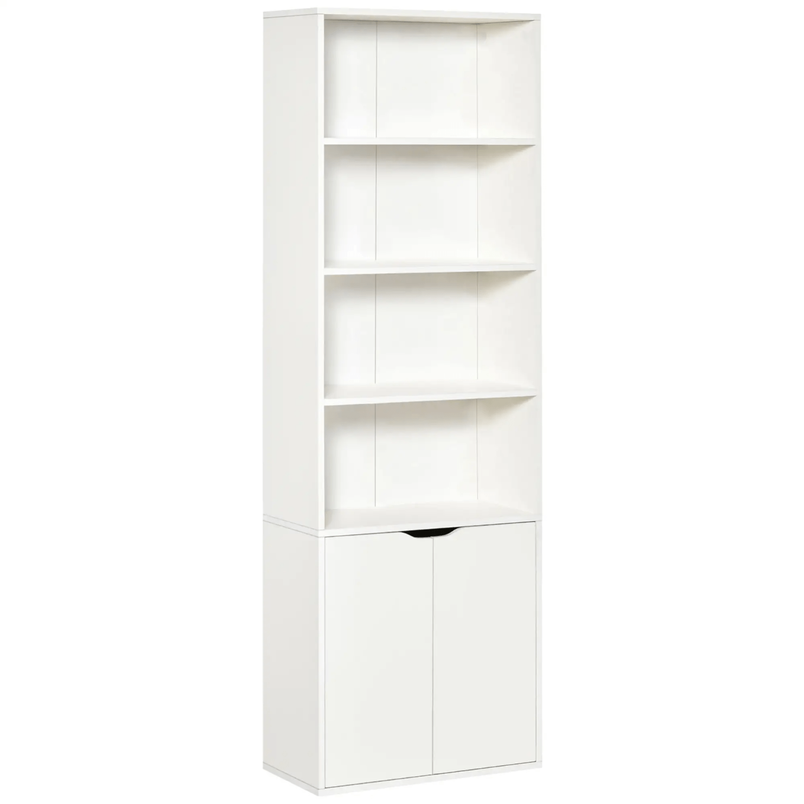 Tall Bookcase Wooden Storage Cabinet Display Unit 6 Tier Bookshelf Doors Shelves - Home and Garden Furniture Shop - #rustic - furniture#