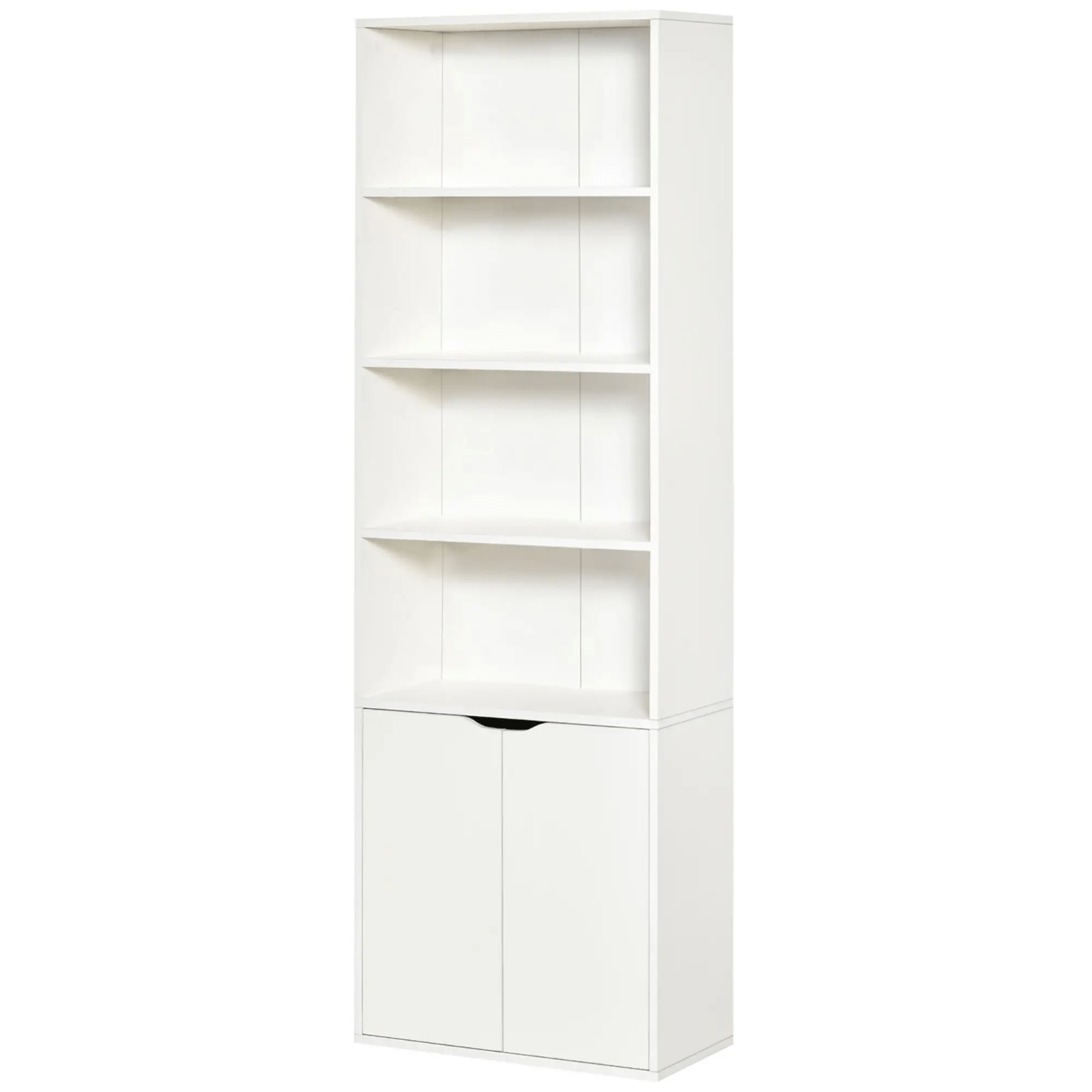 Tall Bookcase Wooden Storage Cabinet Display Unit 6 Tier Bookshelf Doors Shelves - Home and Garden Furniture Shop - #rustic - furniture#