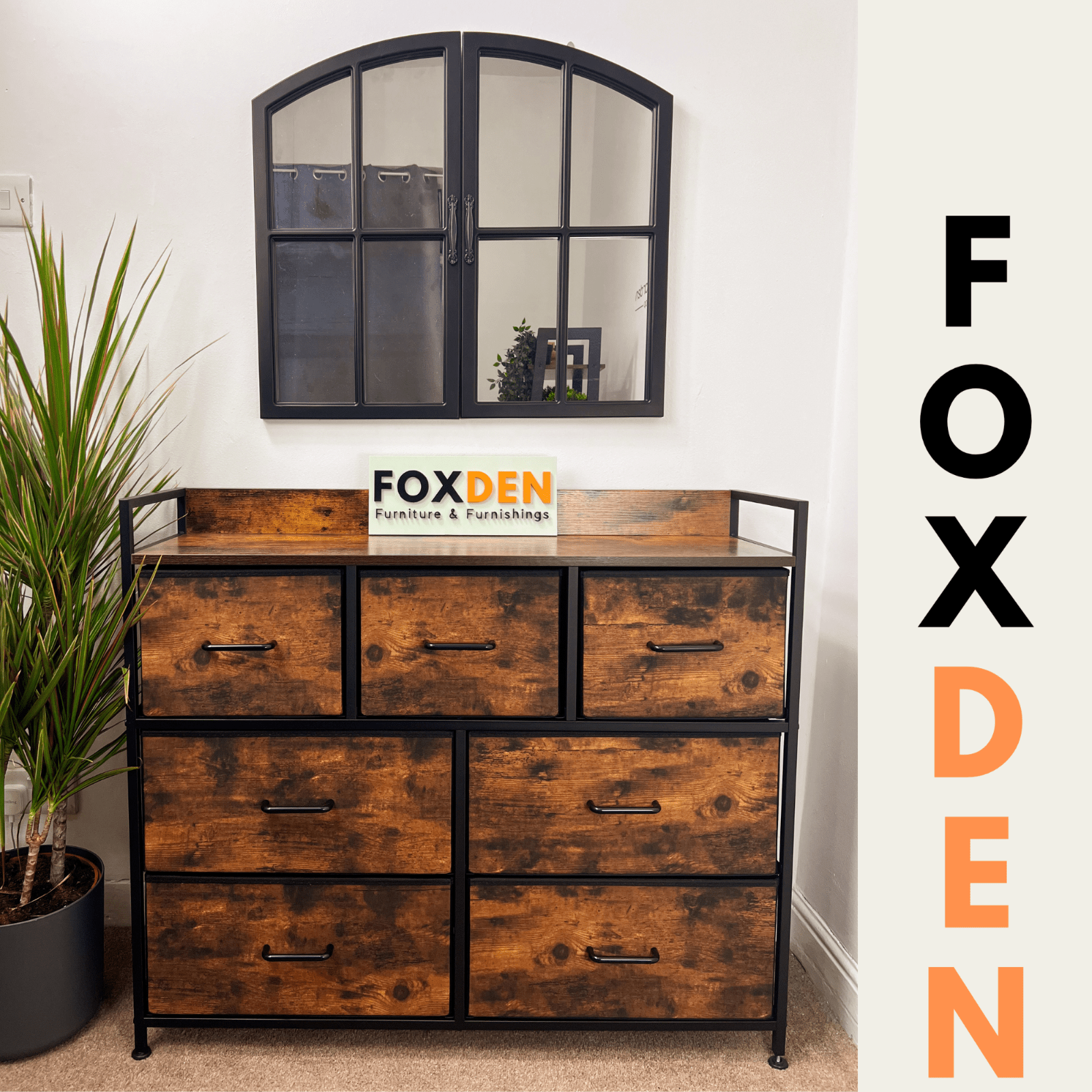 Tall Chest of Drawers Bedroom Cabinet 7 Drawer Fabric Dresser Storage Organiser - Home and Garden Furniture Shop - rustic - furniture