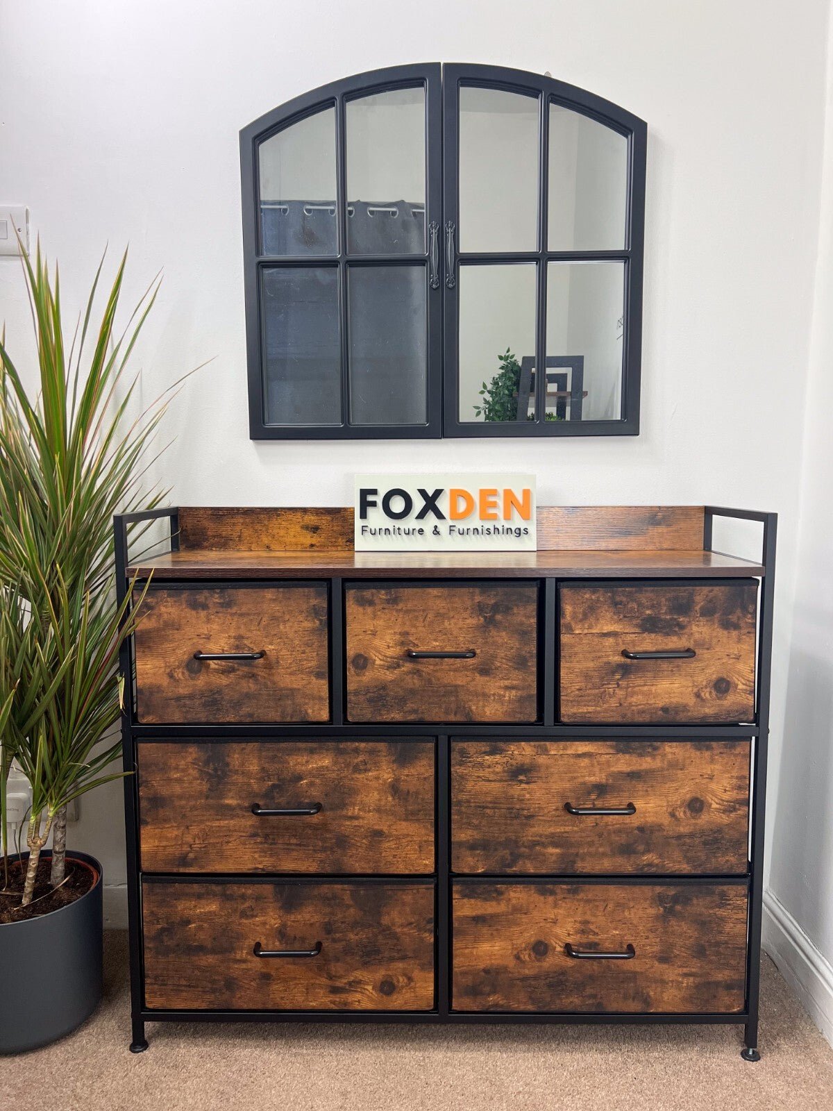 Tall Chest of Drawers Bedroom Cabinet 7 Drawer Fabric Dresser Storage Organiser - Home and Garden Furniture Shop - rustic - furniture