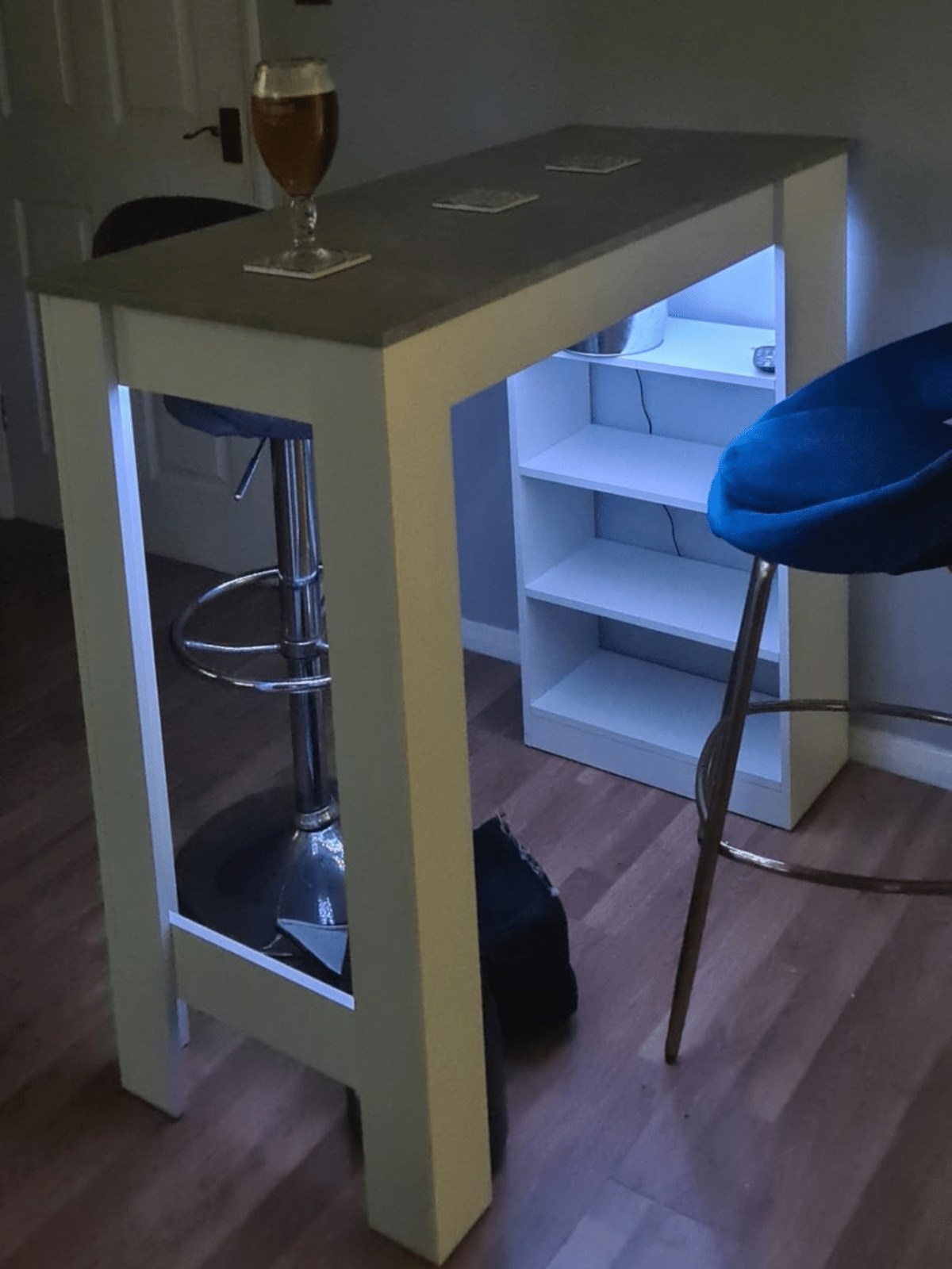 Tall Dining Bar Table 4 Shelves High Kitchen Island Counter Breakfast Table Grey - Home and Garden Furniture Shop - rustic - furniture