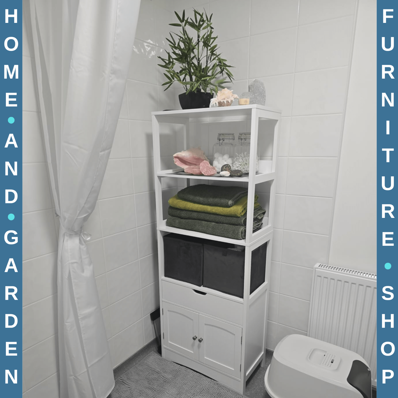 Tall Kitchen Larder Cupboard Large Pantry Storage Cabinet Shelving Unit Drawer - Home and Garden Furniture Shop - rustic - furniture