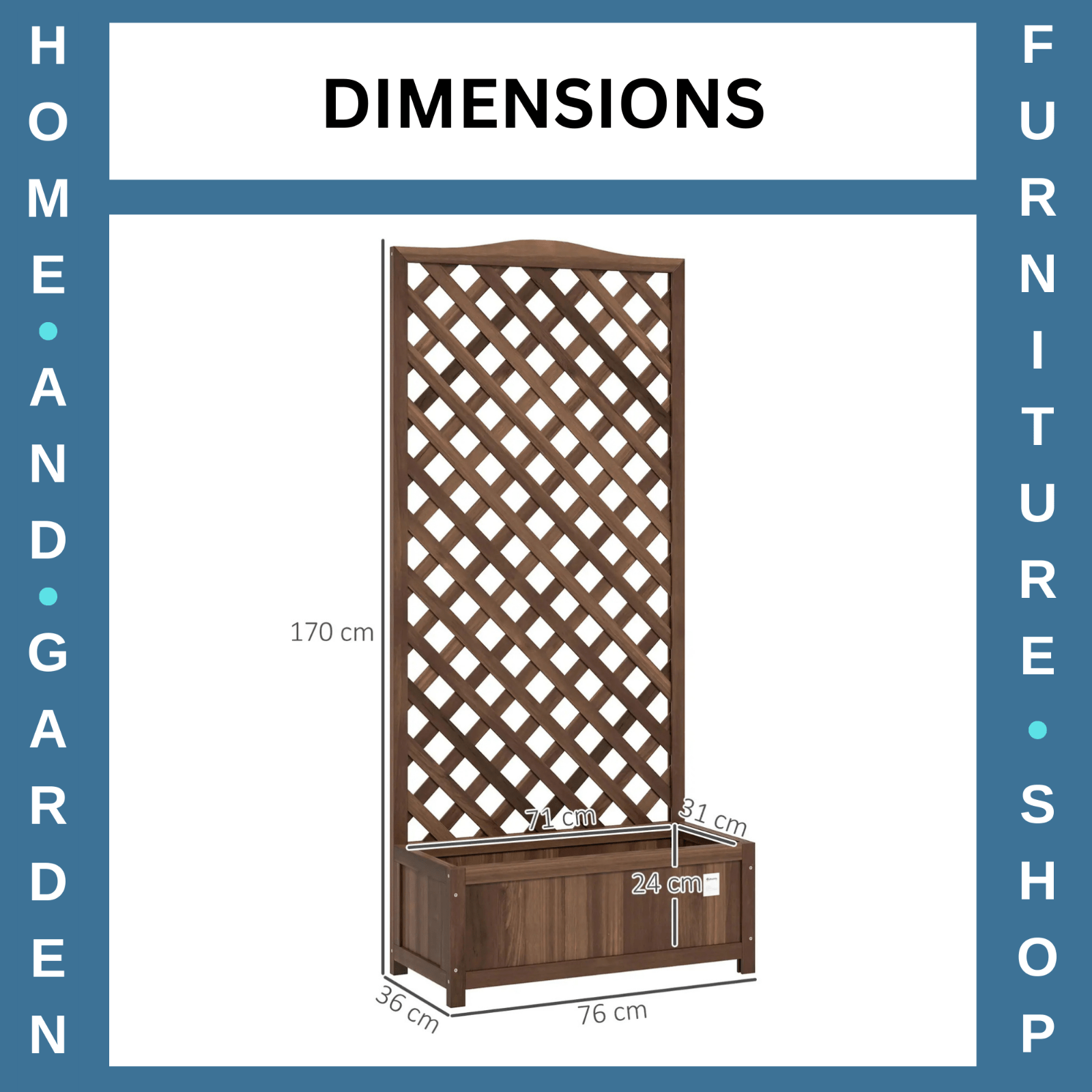 Tall Wooden Garden Planter with Trellis Climbing Frame Raised Bed Outdoor Plants - Home and Garden Furniture Shop - rustic - furniture