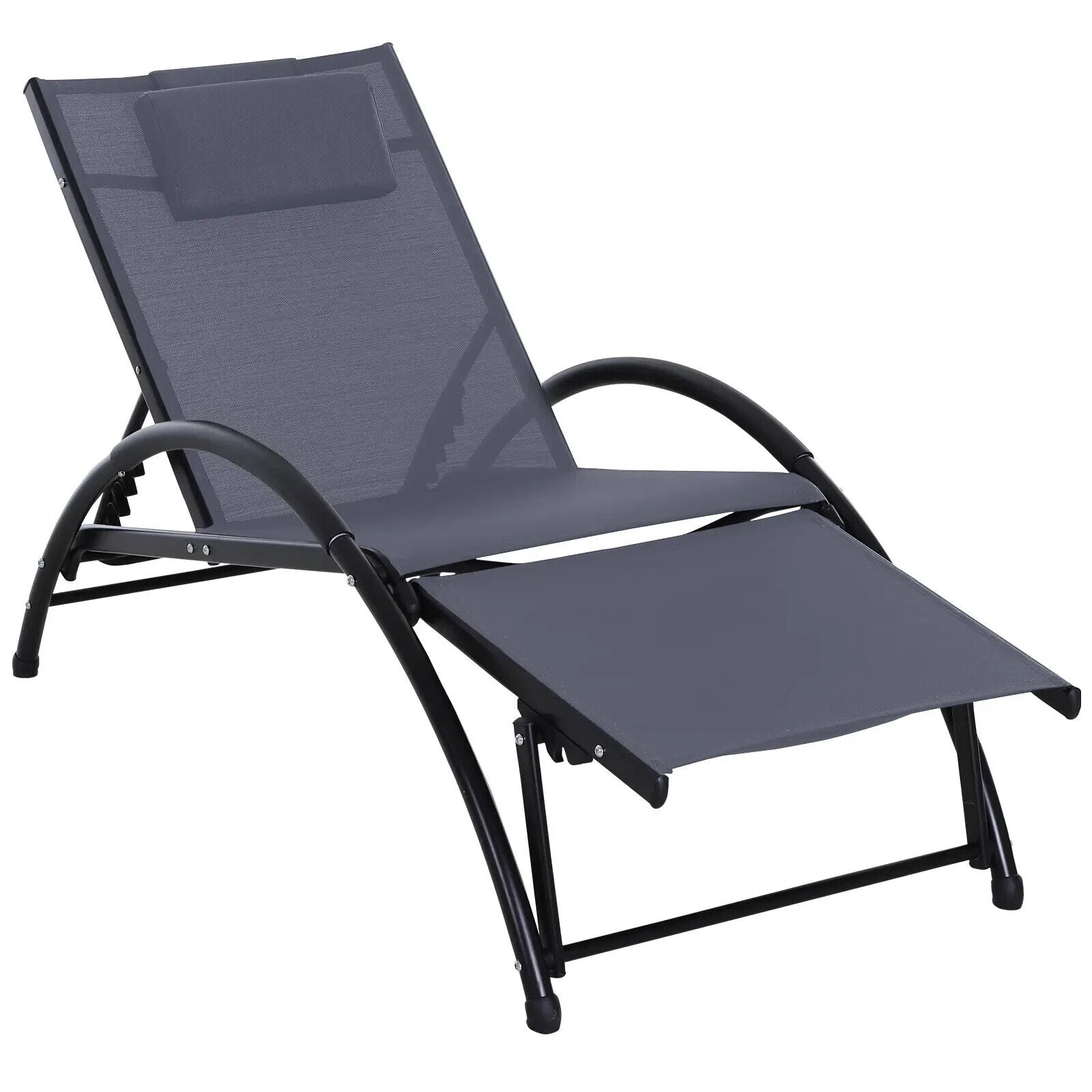 Texteline Adjustable Reclining Sun Lounger w/ Headrest for Garden Patio Poolside - Home and Garden Furniture Shop - #rustic - furniture#