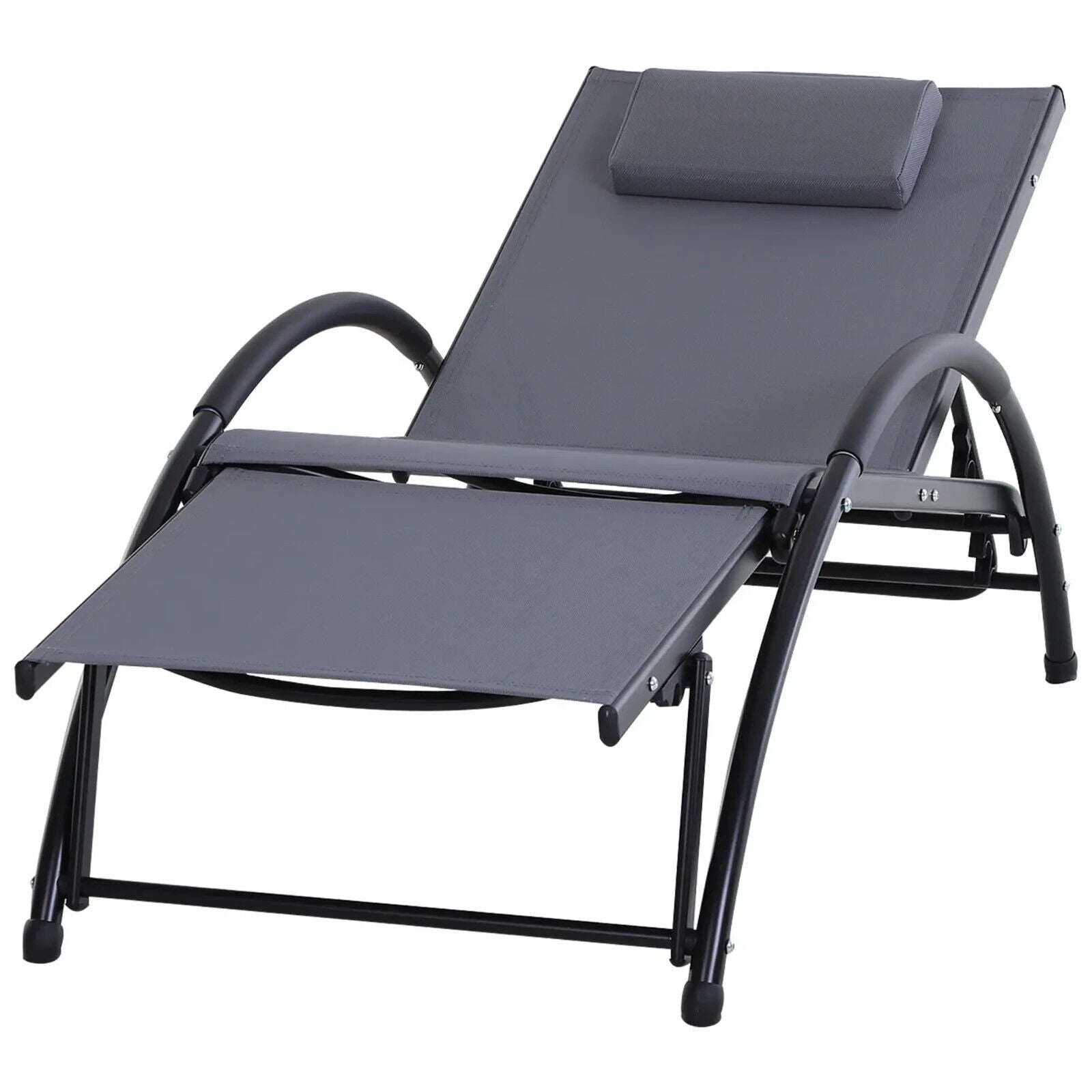 Texteline Adjustable Reclining Sun Lounger w/ Headrest for Garden Patio Poolside - Home and Garden Furniture Shop - #rustic - furniture#