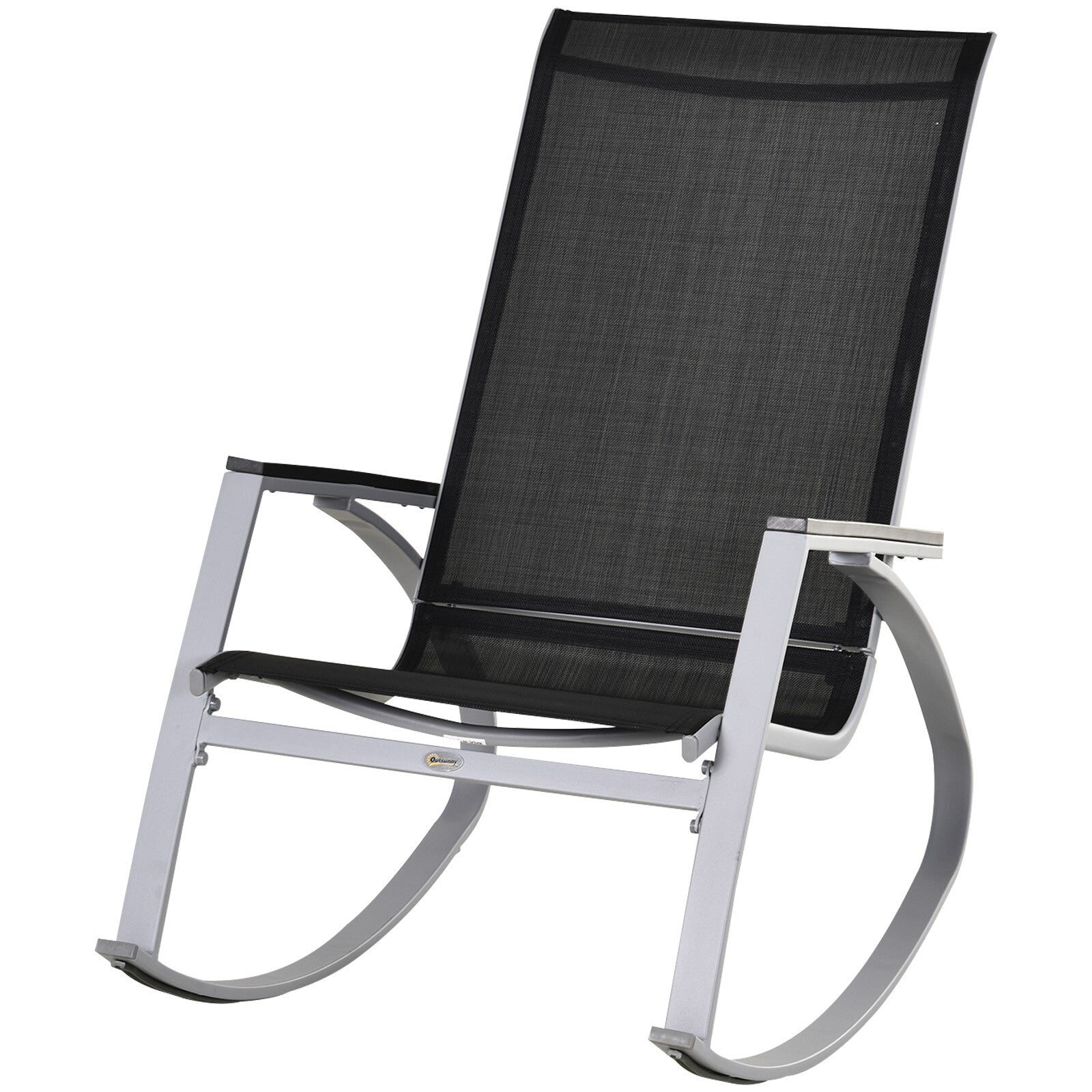 Texteline Garden Rocking Sun Lounger High Back Outdoor Reclining Chair Black - Home and Garden Furniture Shop - rustic - furniture