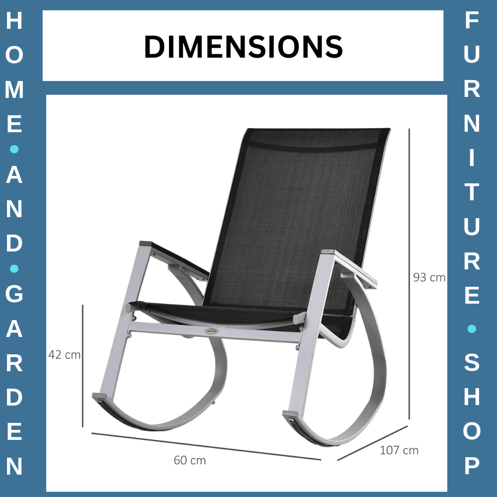 Texteline Garden Rocking Sun Lounger High Back Outdoor Reclining Chair Black - Home and Garden Furniture Shop - rustic - furniture