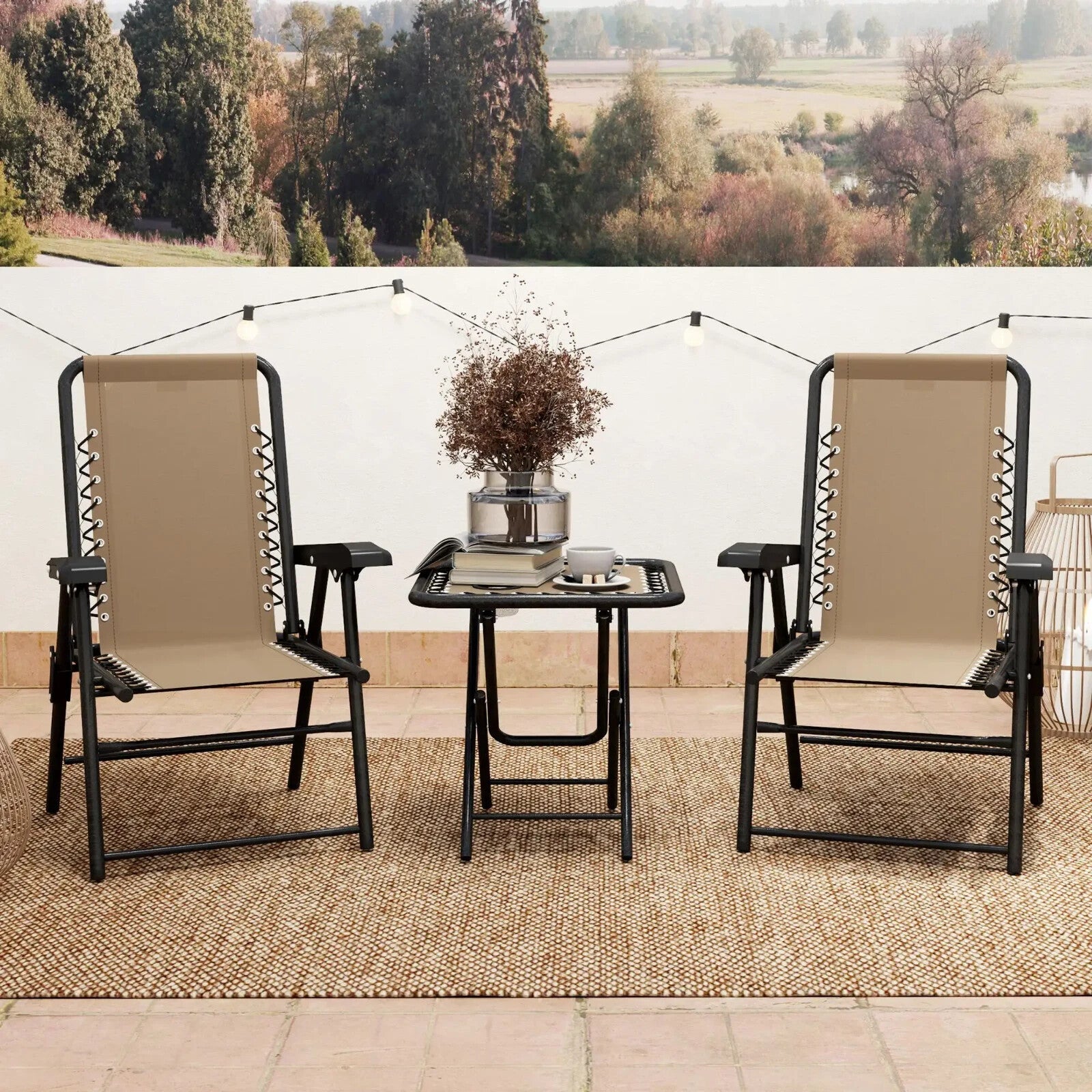 Three Piece Garden Table and Chair Set Outdoor Furniture Patio Bistro Set - Home and Garden Furniture Shop - rustic - furniture