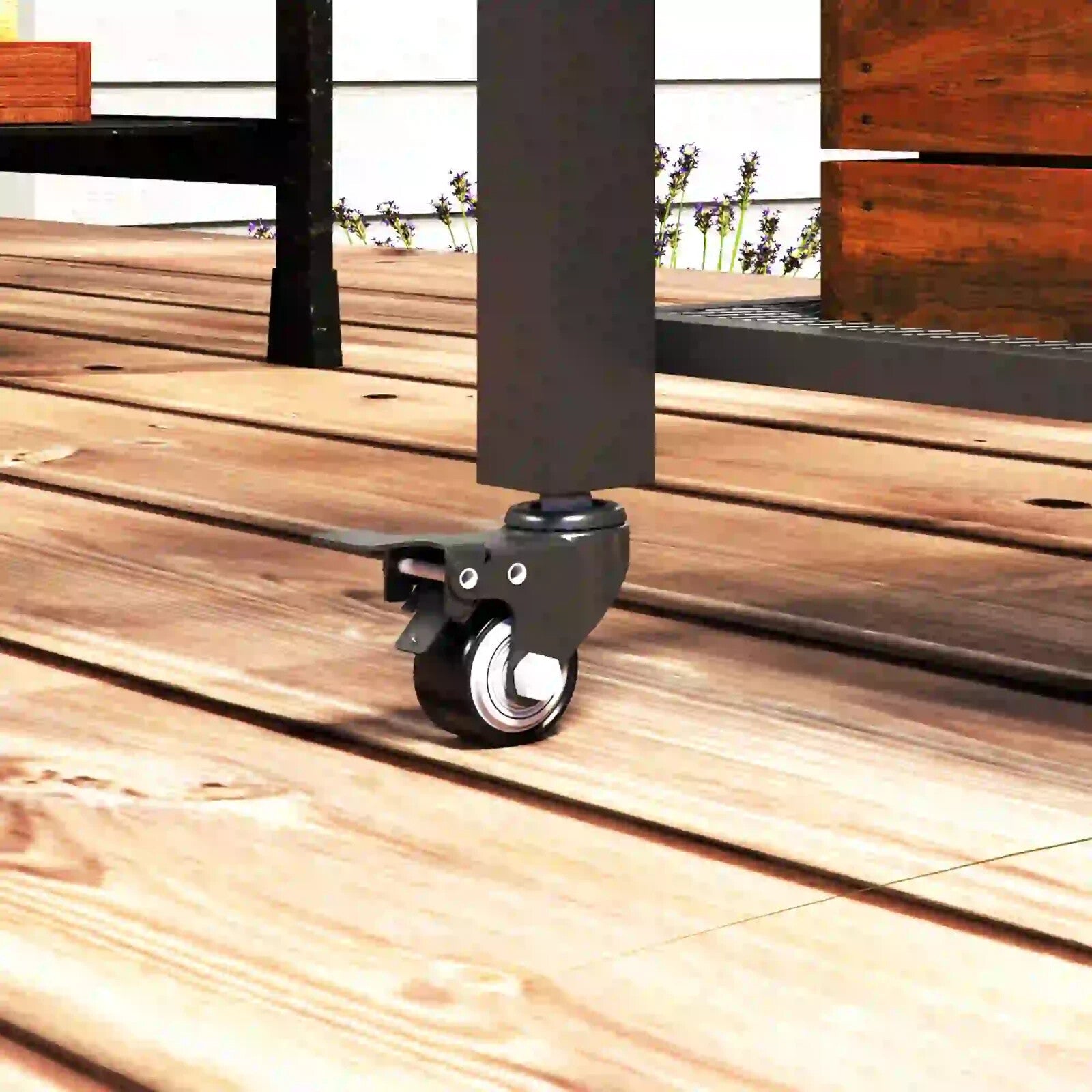 Three Shelf Outdoor Grill Cart Stainless Steel Top Kitchen Trolley with Wheels - Home and Garden Furniture Shop - rustic - furniture