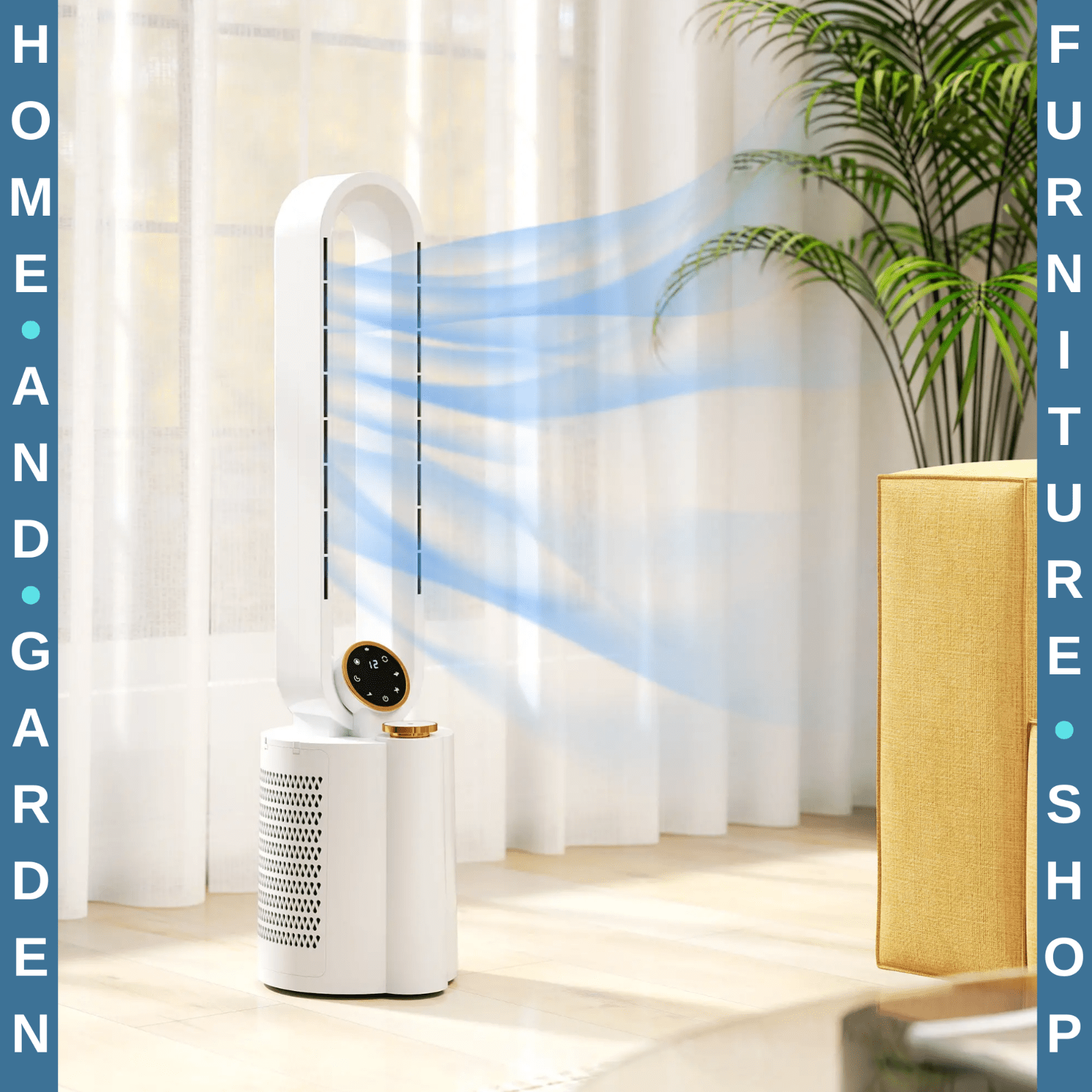 Tower Fan Bladeless Remote Control With Oscillation, Timer & 12 - Speed White - Home and Garden Furniture Shop - rustic - furniture